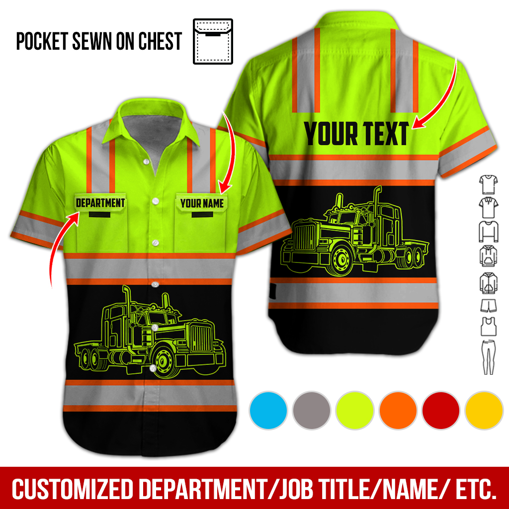 Customized Name And Color Truck Driver Uniform All Over Printed Clothes ...