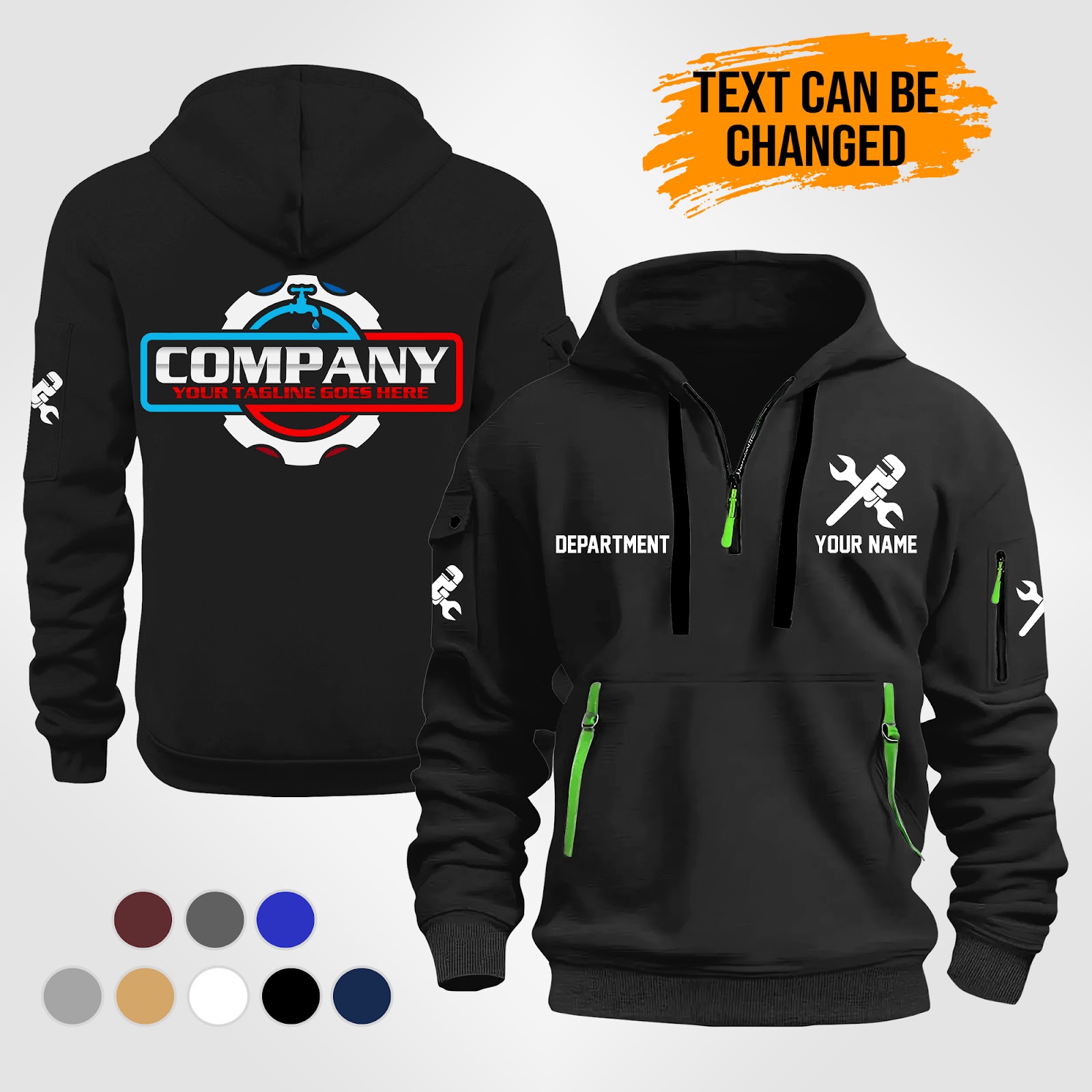 Custom Plumber 2D Printed Quarter Zip Hoodie - photo 2