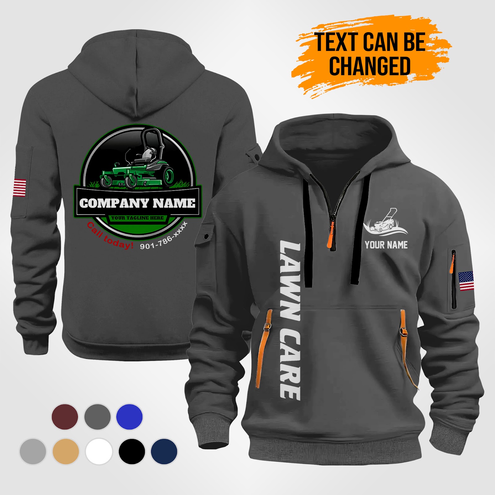 Custom Lawn Care 3D Quarter Zip Hoodie - photo 4