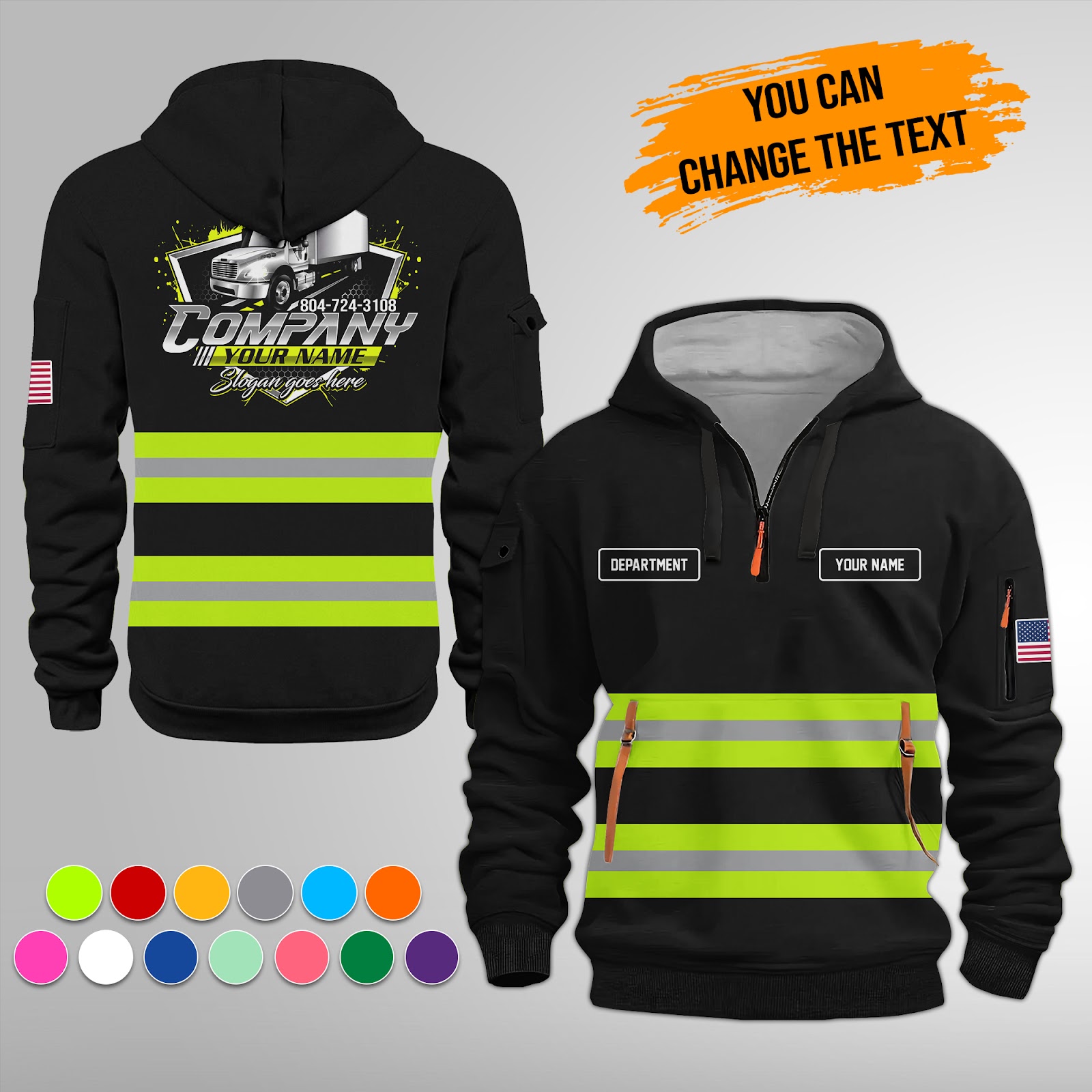 Custom Box Truck 3D Quarter Zip Hoodie