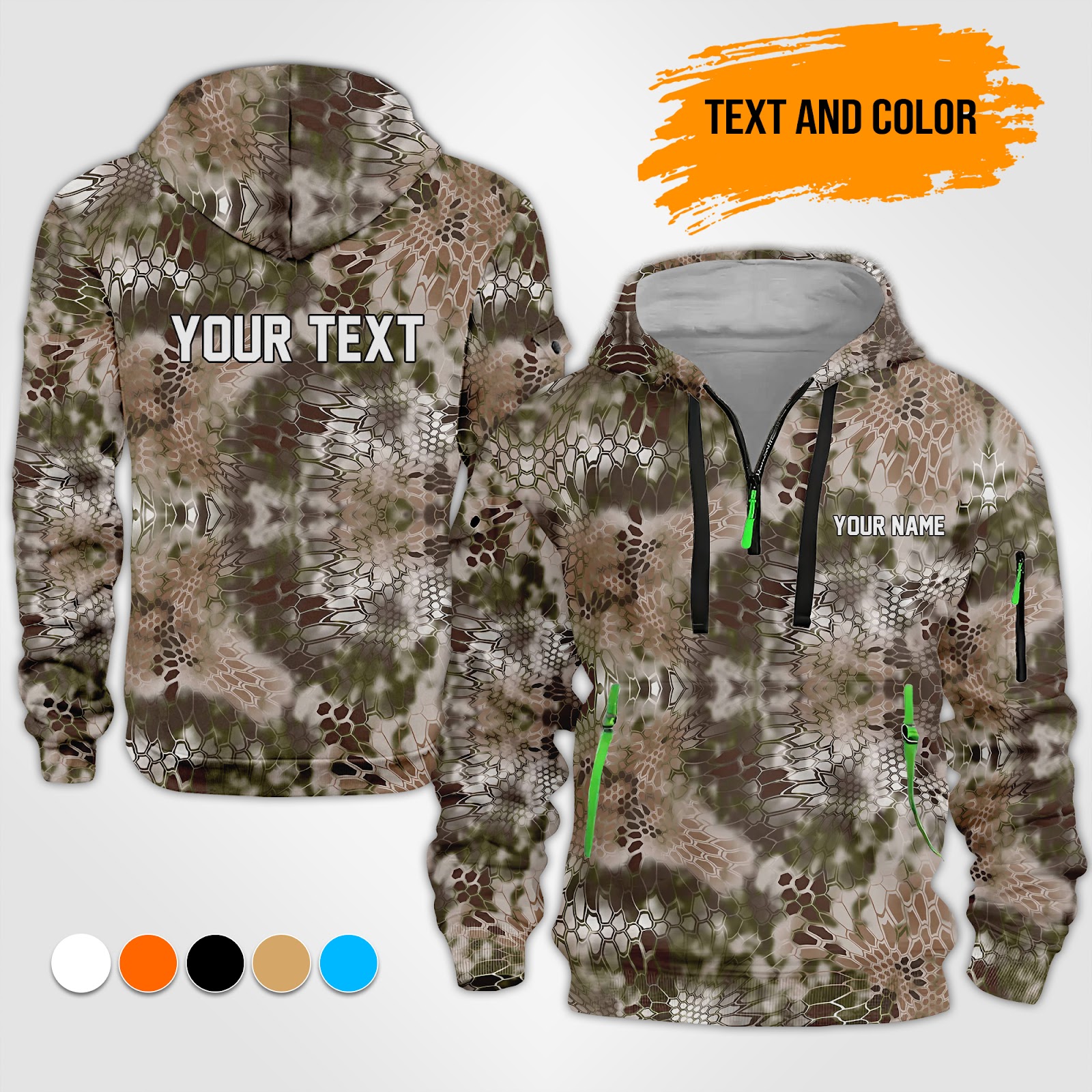 Custom Uniform 3D Quarter Zip Hoodie - photo 3