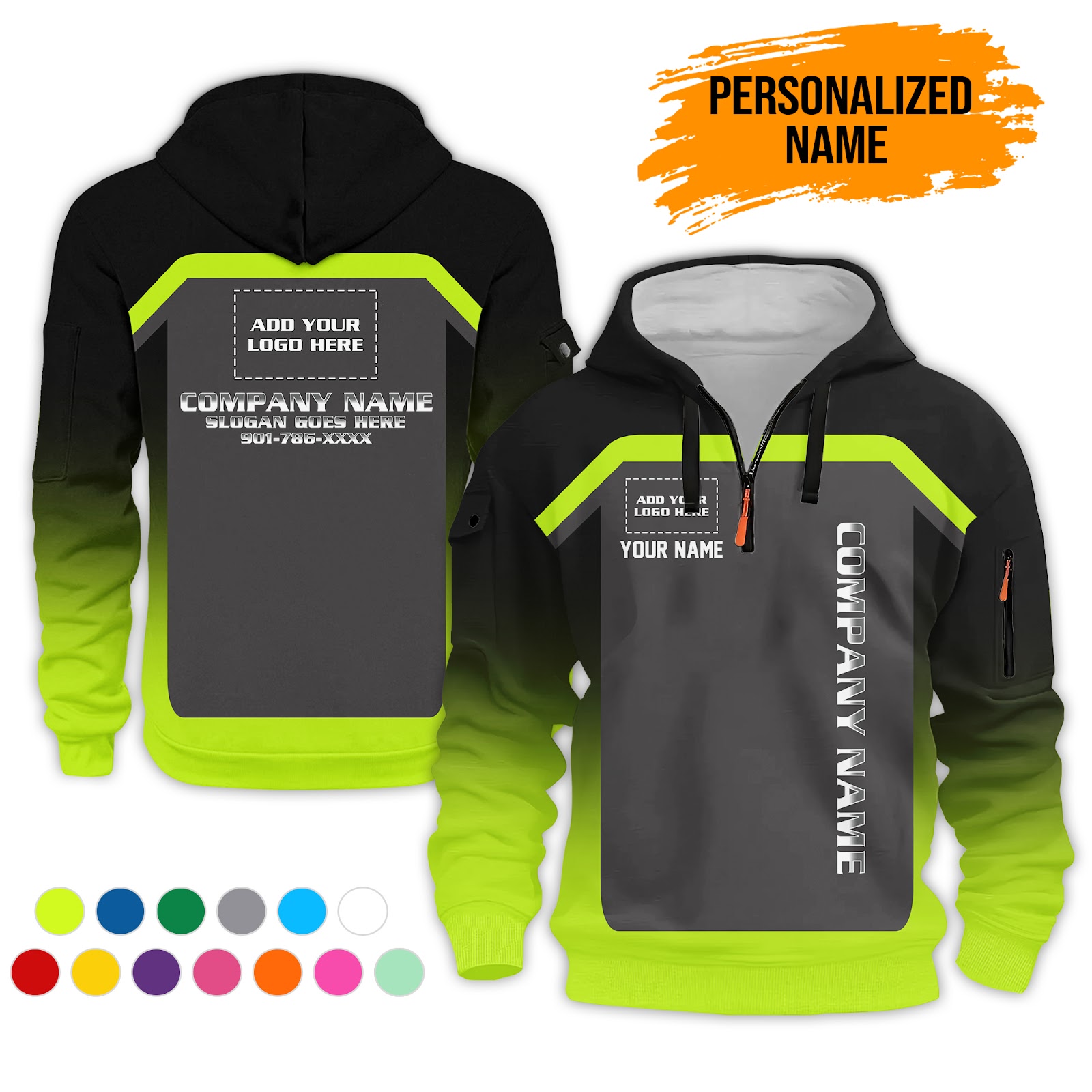 Custom Uniform 3D Quarter Zip Hoodie