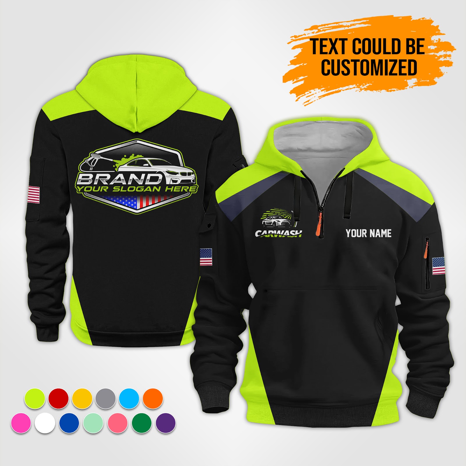 Custom Car Wash 3D Quarter Zip Hoodie