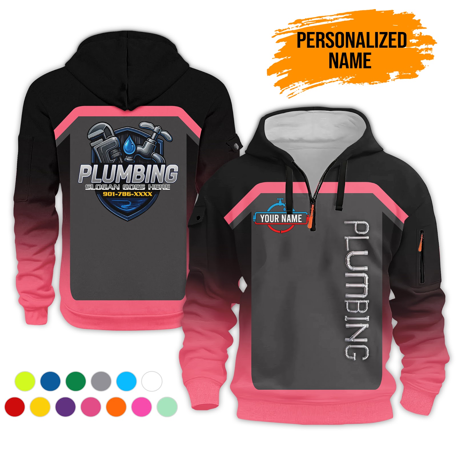 5882711-personalized-name-plumbing-3d-quarter-zip-hoodie-ct690-11.jpg Custom Plumbing 3D Quarter Zip Hoodie - photo 11
