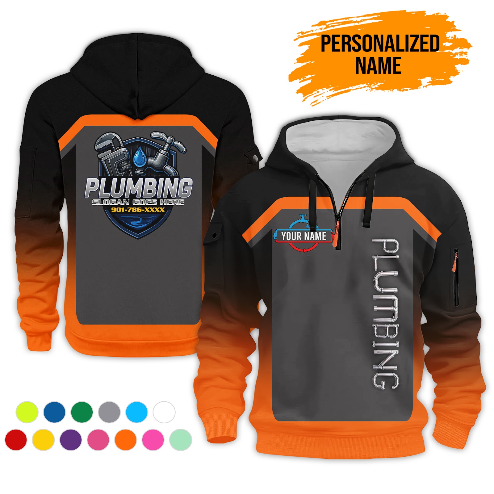 5882711-personalized-name-plumbing-3d-quarter-zip-hoodie-ct690-6.jpg Custom Plumbing 3D Quarter Zip Hoodie - photo 6