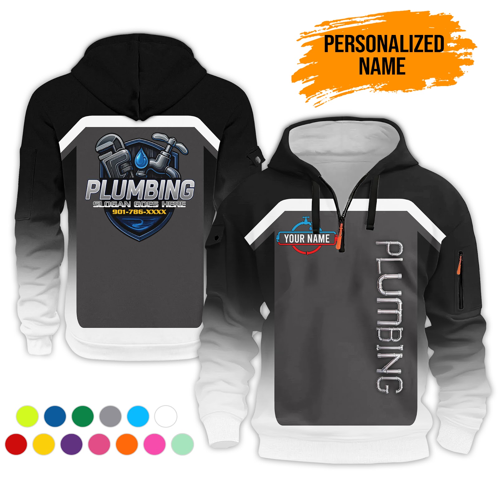 5882711-personalized-name-plumbing-3d-quarter-zip-hoodie-ct690-8.jpg Custom Plumbing 3D Quarter Zip Hoodie - photo 8