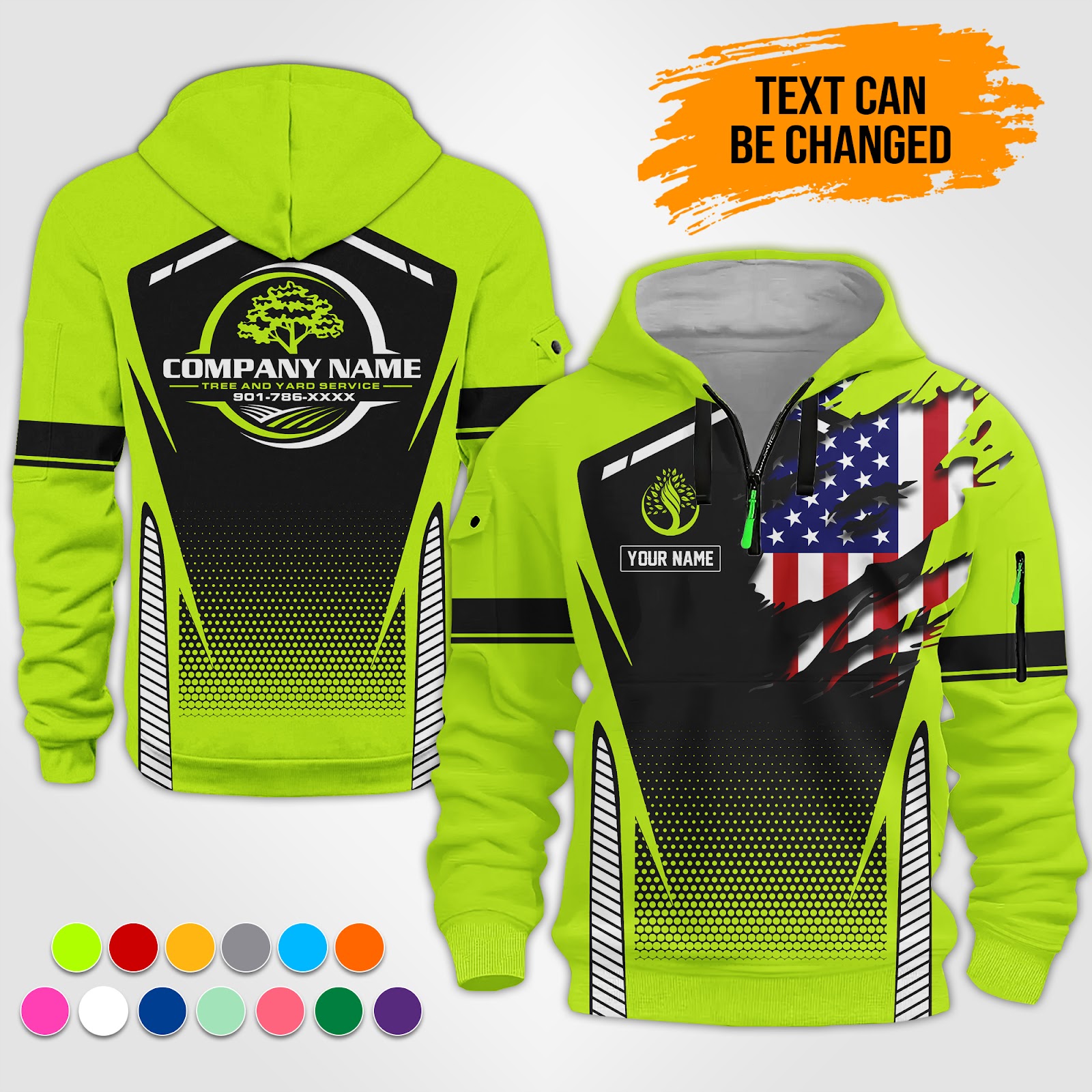 Custom Tree Service 3D Quarter Zip Hoodie