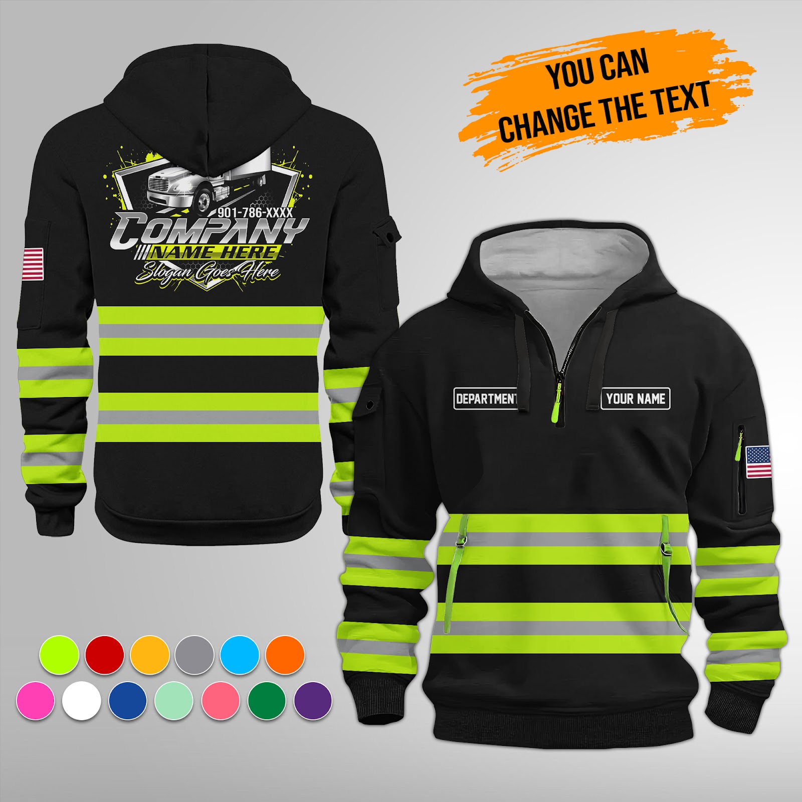 Custom Box Truck 3D Quarter Zip Hoodie