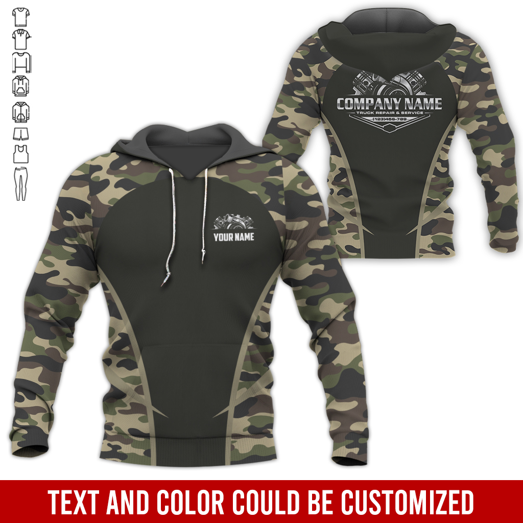 Custom Text and Diesel Mechanic Uniform 3D Hoodie - photo 5