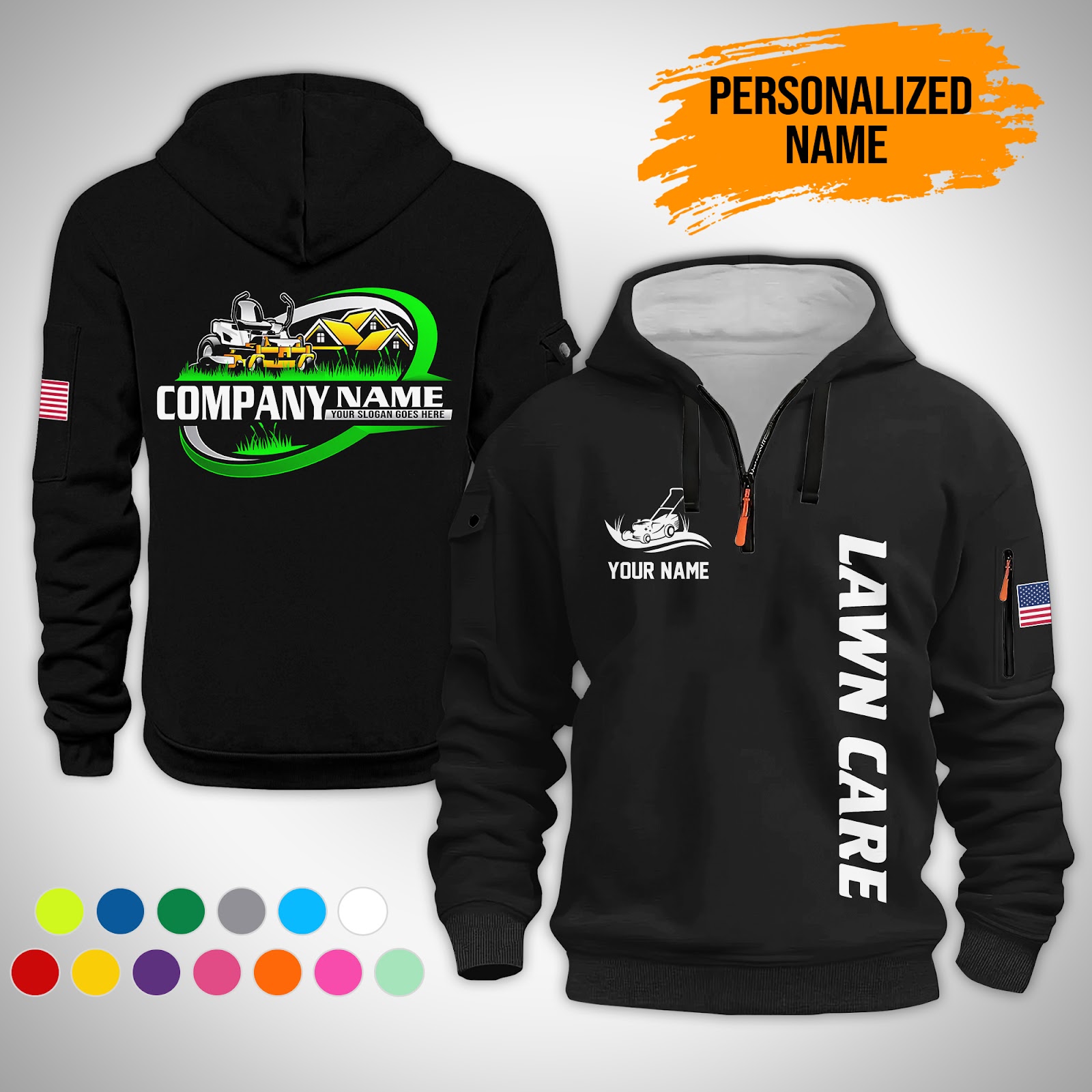 Custom Lawn Care 3D Quarter Zip Hoodie - photo 12