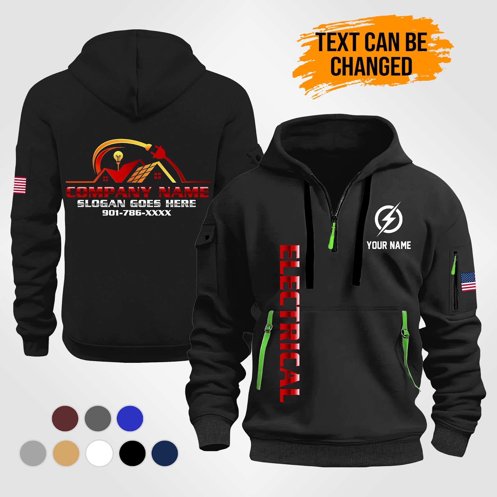 Custom Electrical Quarter Zip Hoodie - photo 2