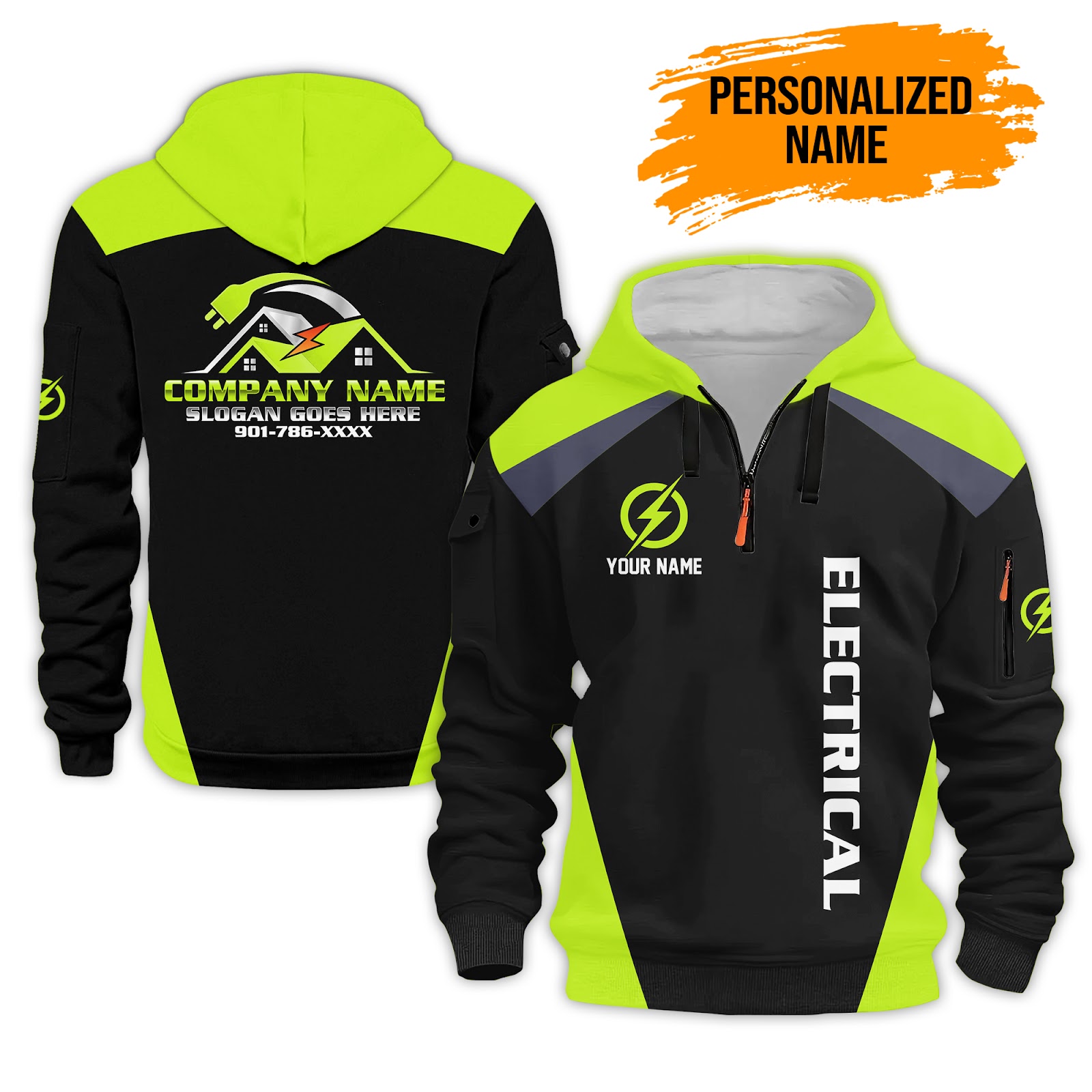 Custom Electrical Quarter Zip Hoodie
