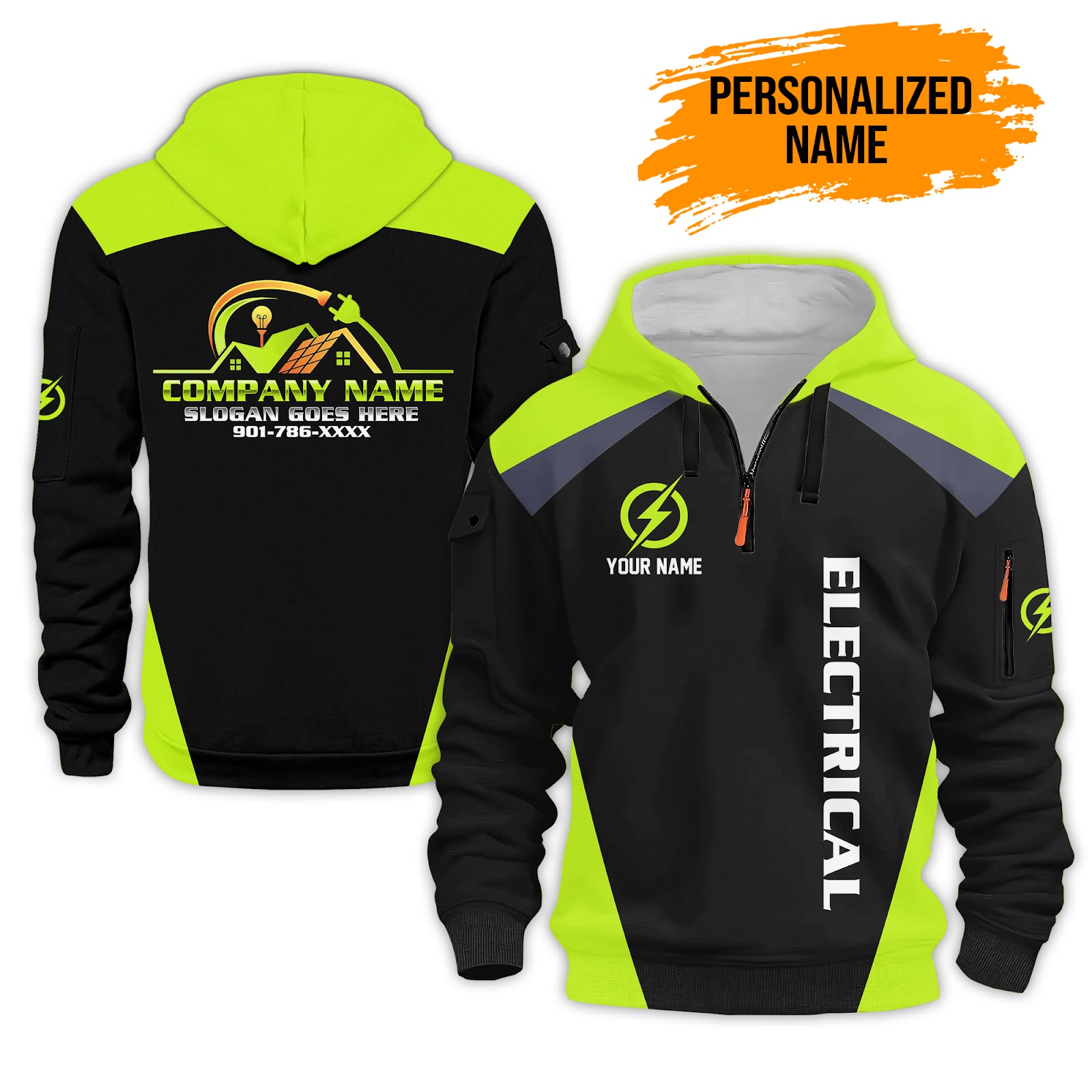 Custom Electrical Quarter Zip Hoodie