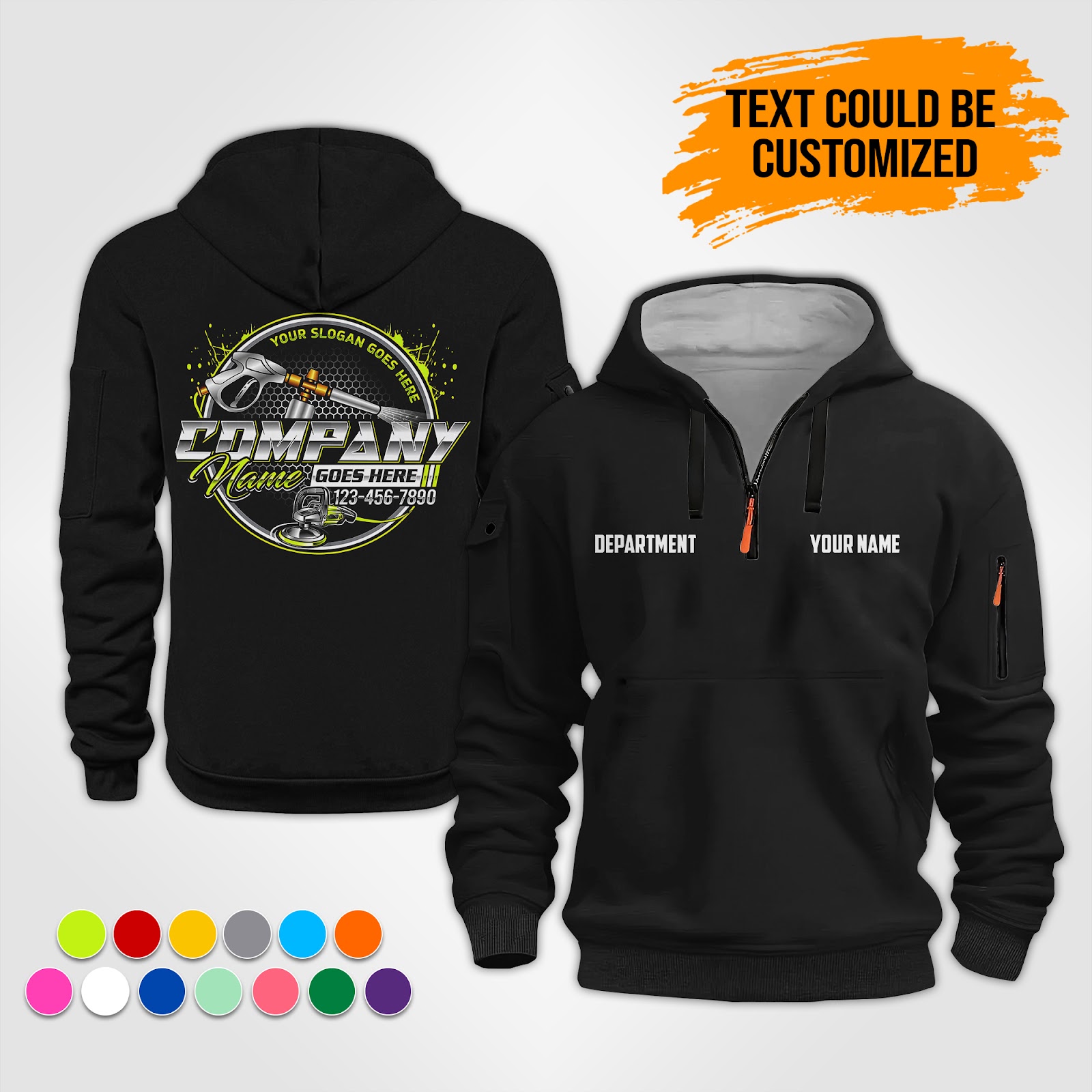 Custom Auto Detailing Quarter Zip Hoodie