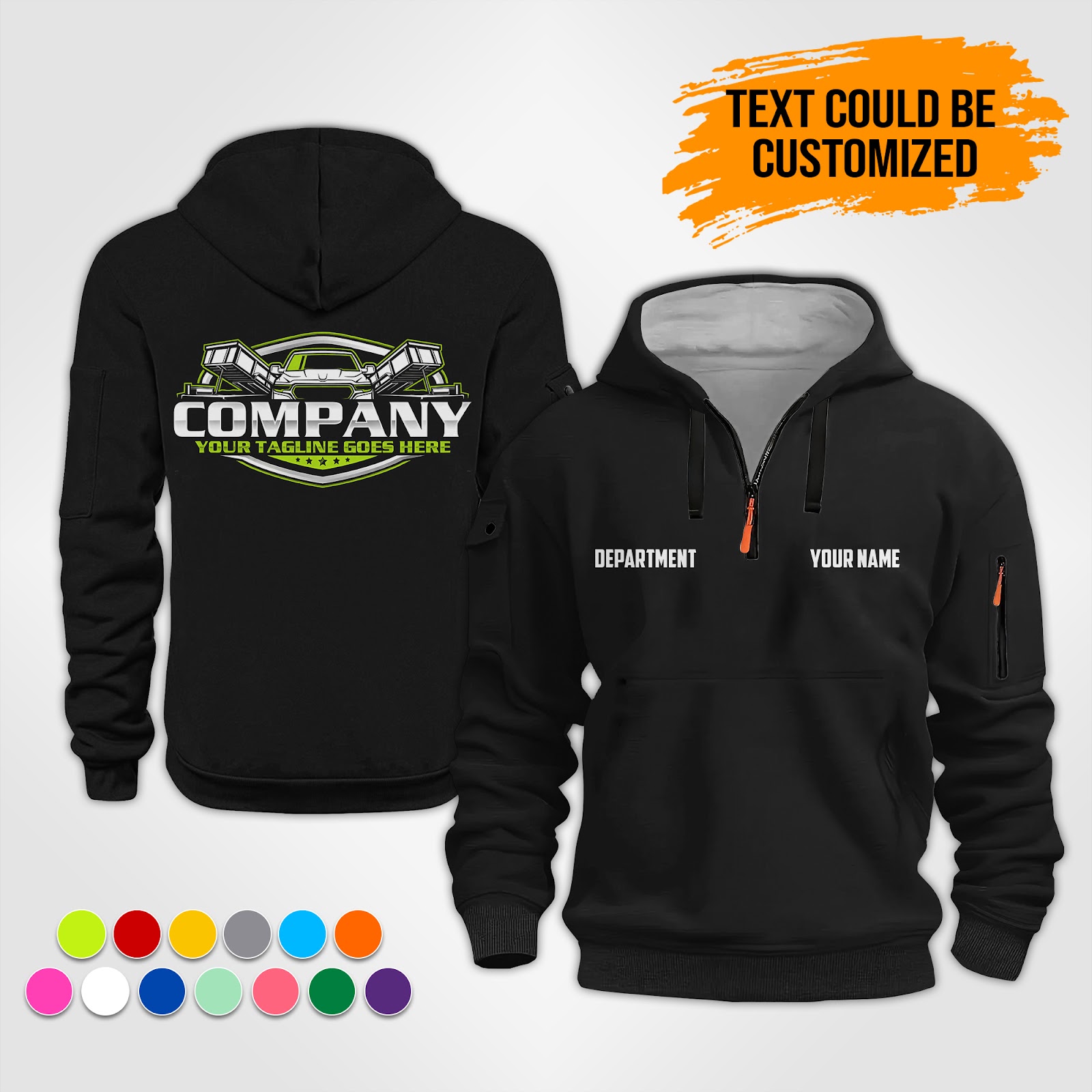 Custom Dump Trailer Quarter Zip Hoodie