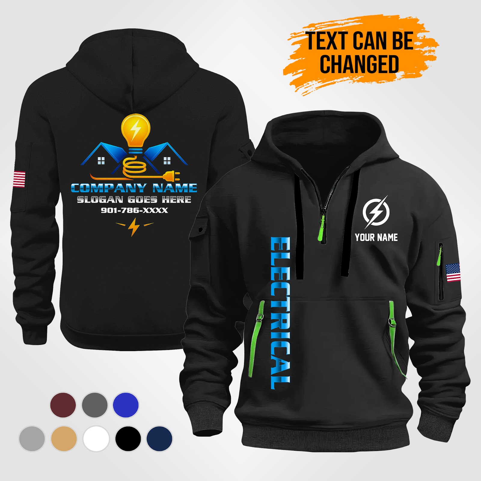 Custom Electrical Quarter Zip Hoodie - photo 2