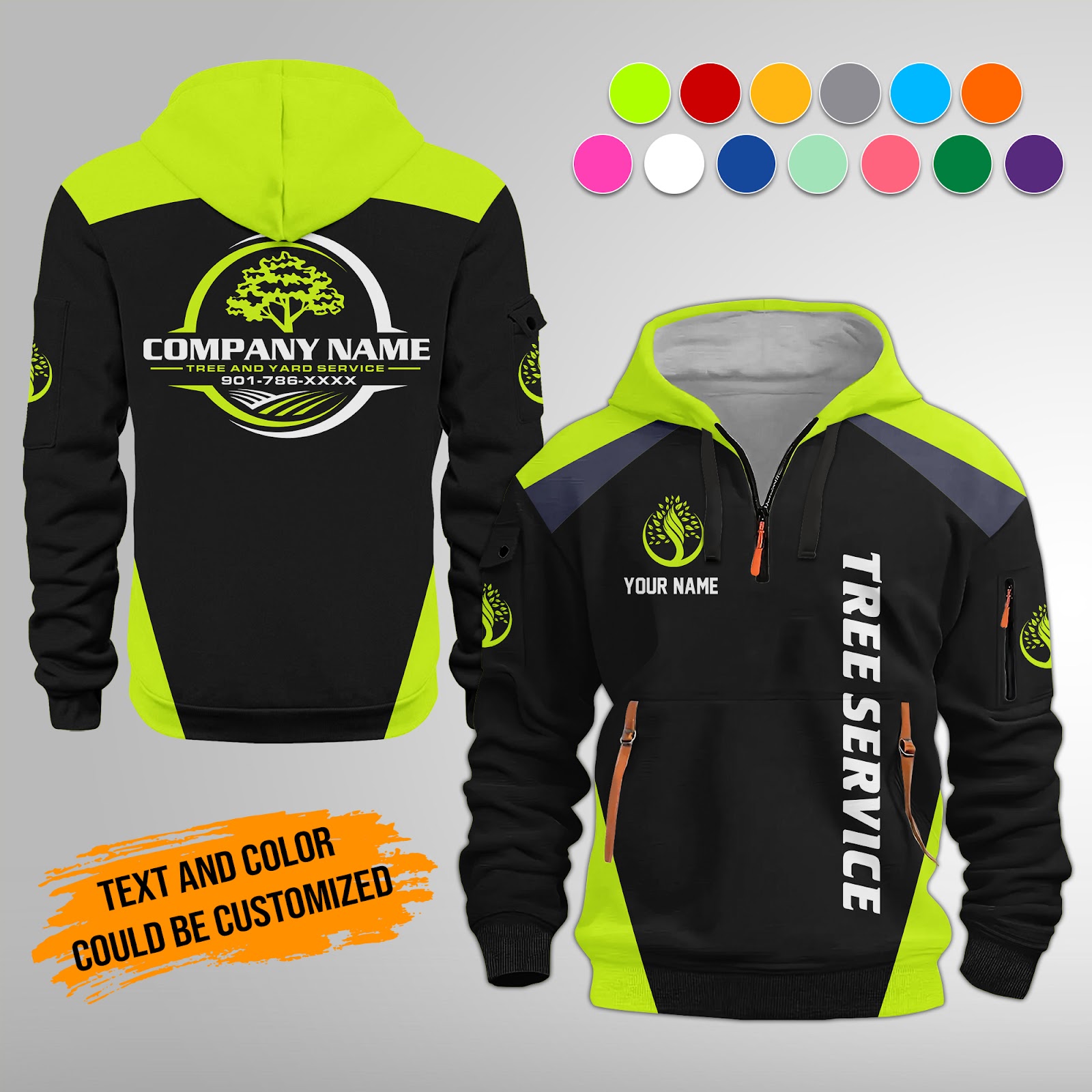 Custom Tree Service 3D Quarter Zip Hoodie