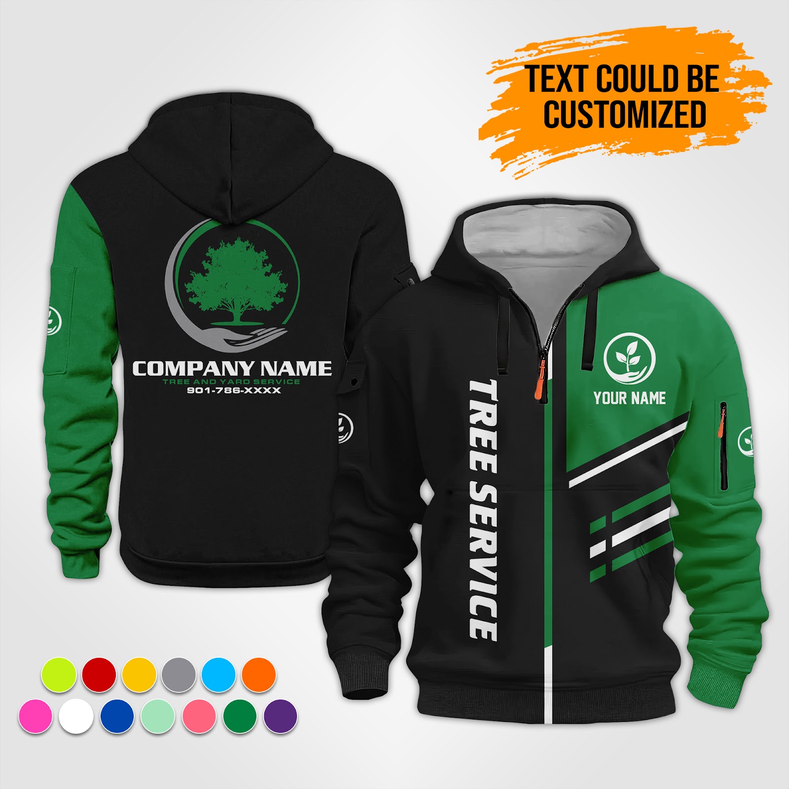 Custom Tree Service 3D Quarter Zip Hoodie - photo 12