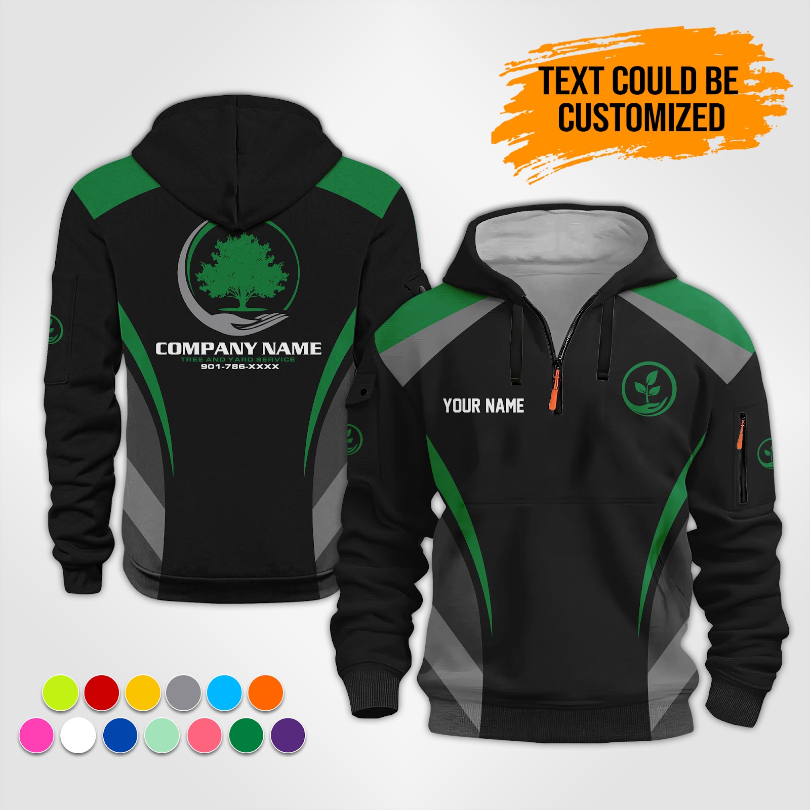 Custom Tree Service 3D Quarter Zip Hoodie - photo 12