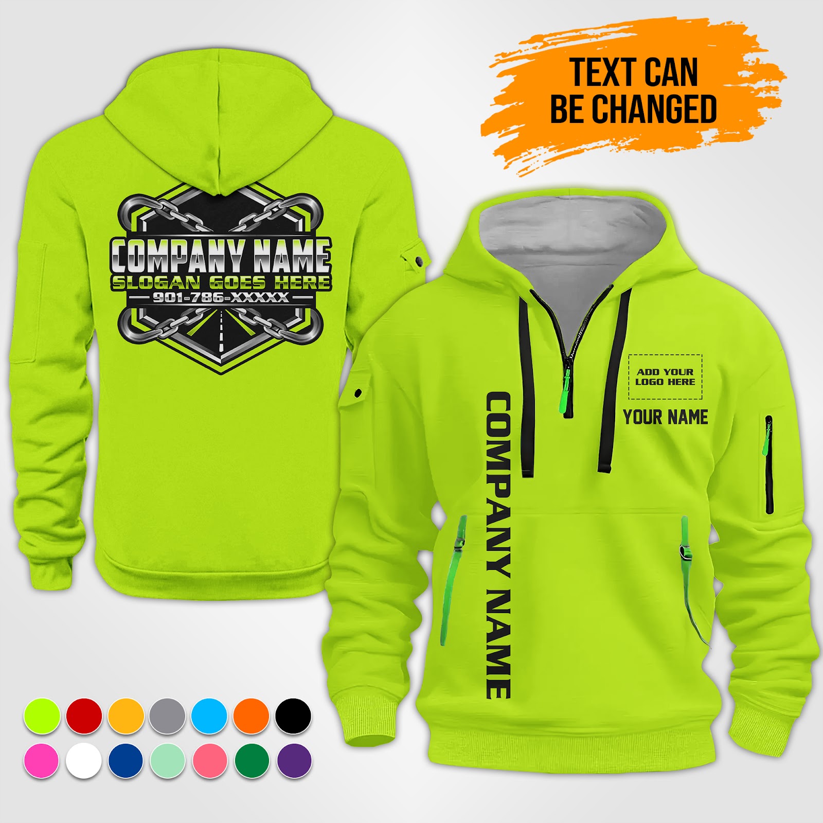 Custom Uniform 2D Quarter Zip Hoodie