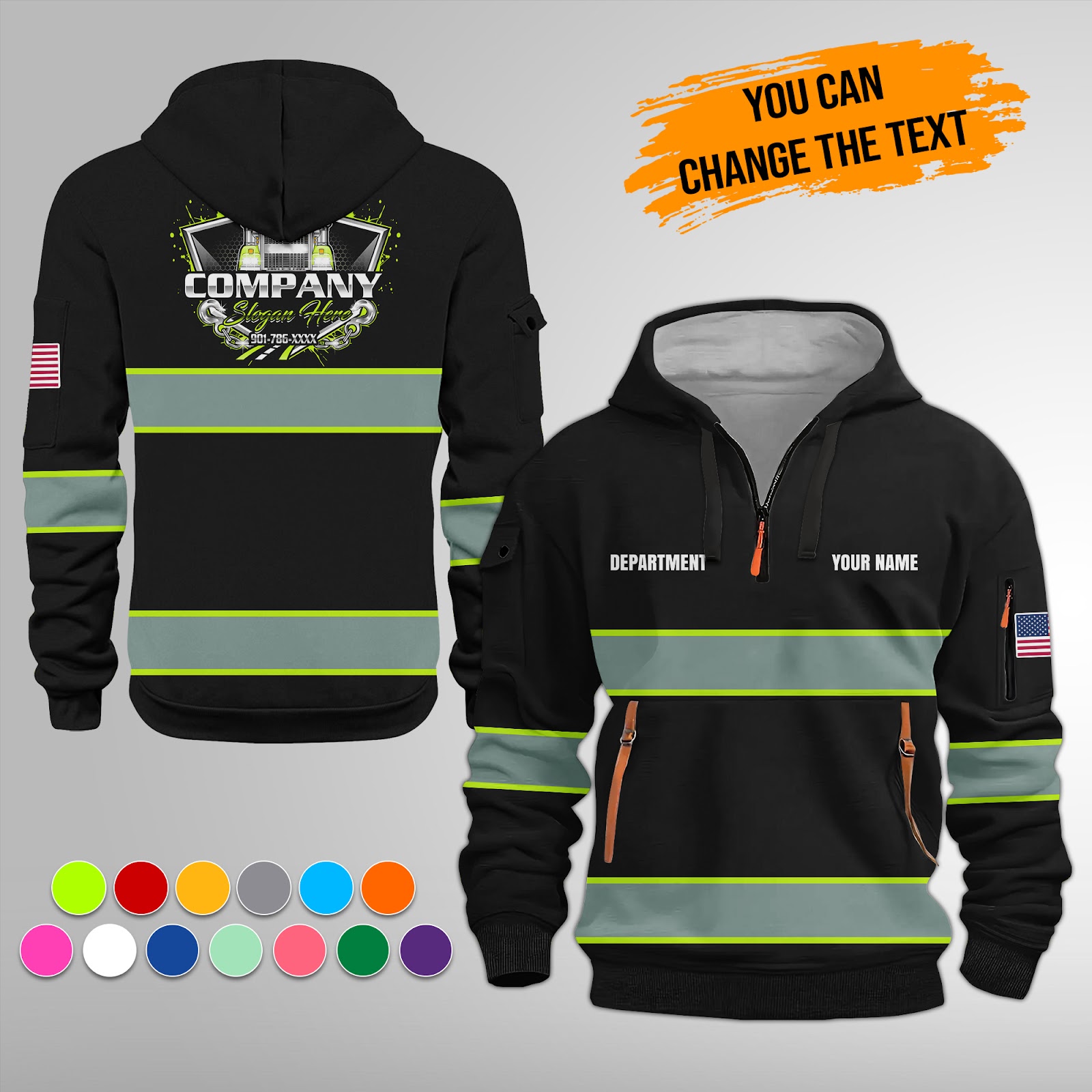 Custom Semi Truck Uniform 3D Quarter Zip Hoodie