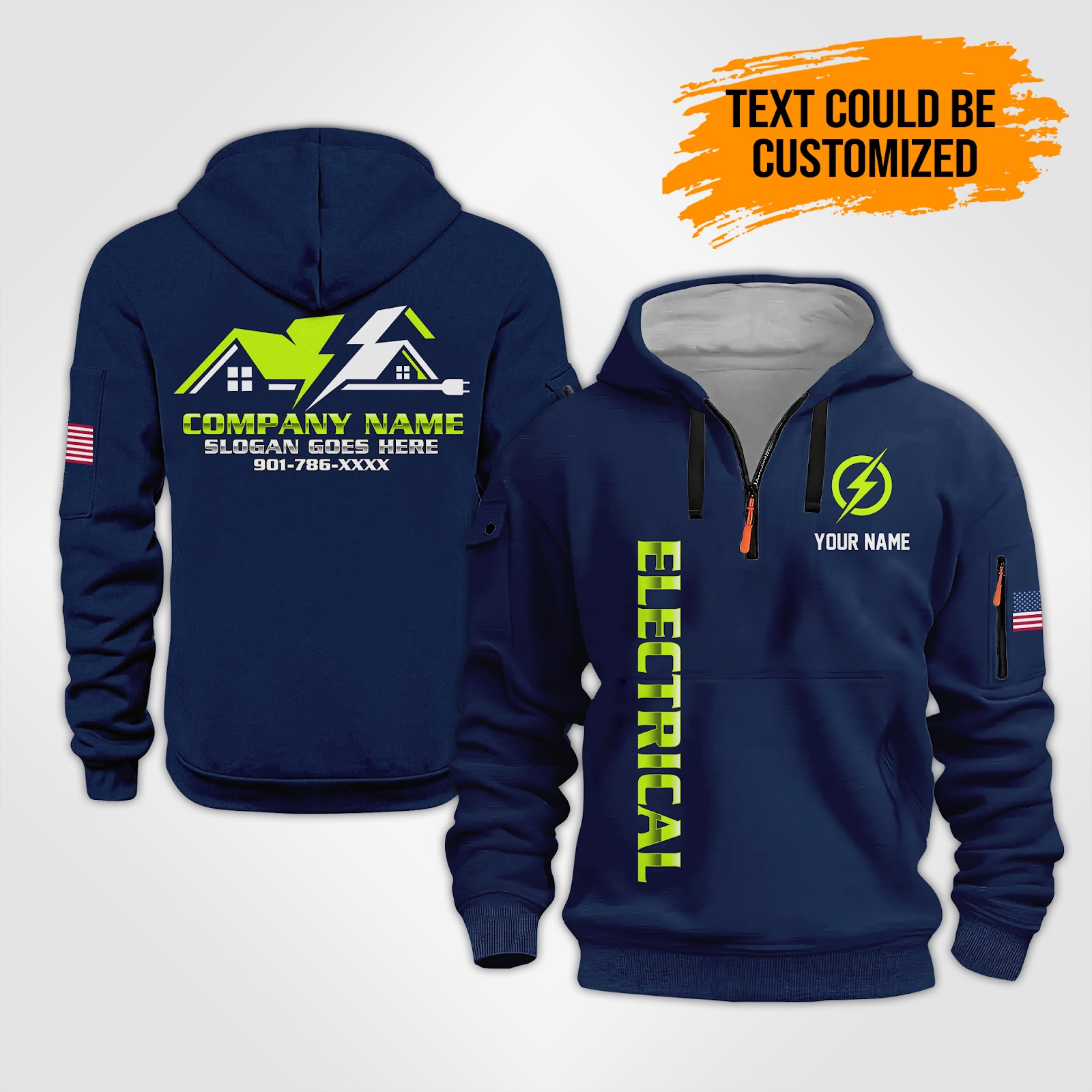 Custom Electrical Quarter Zip Hoodie