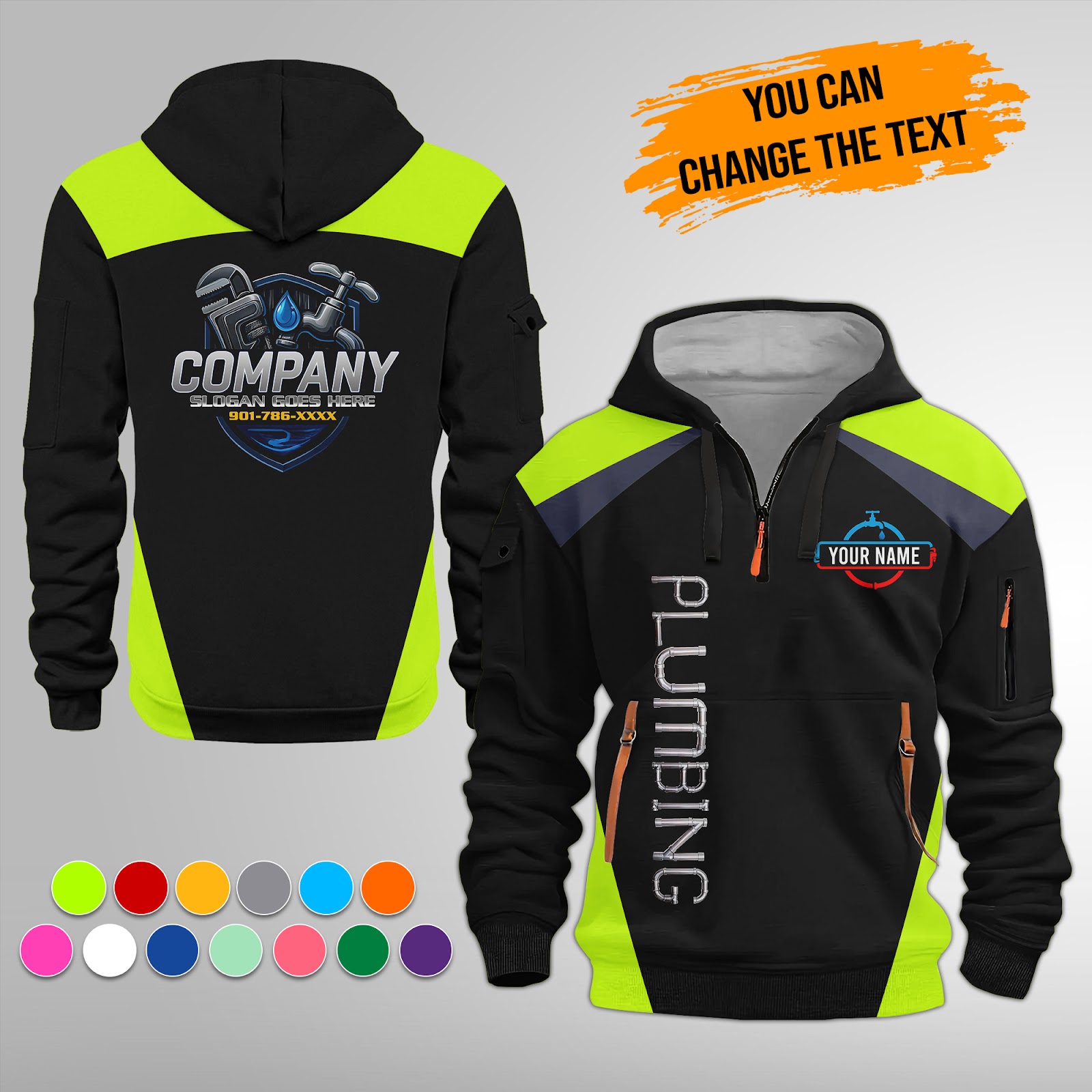 Custom Plumbing 3D Quarter Zip Hoodie