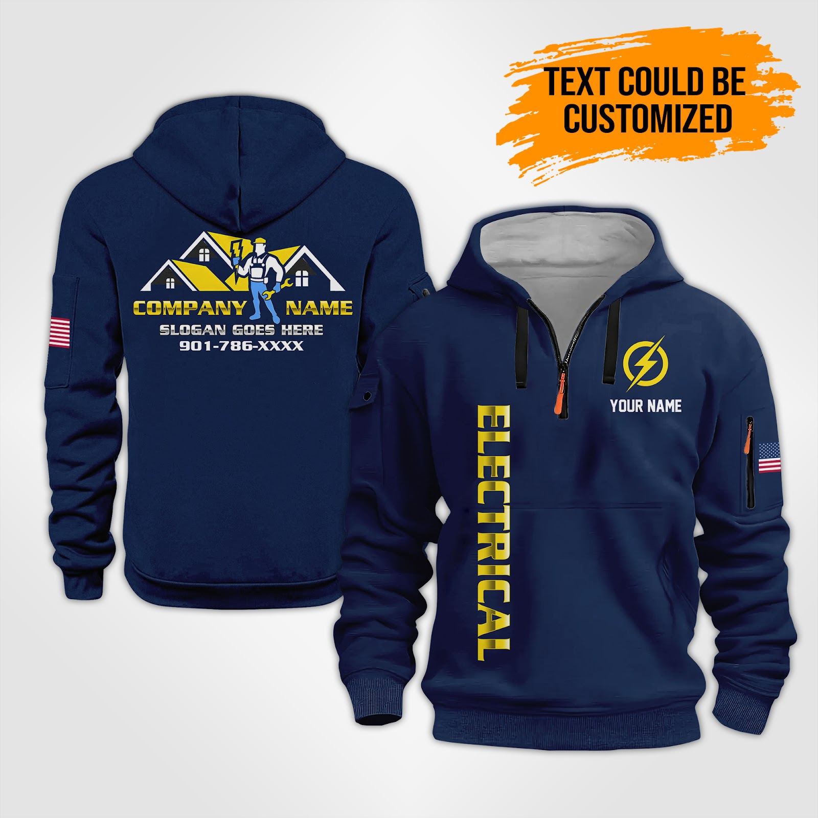 Custom Electrical Quarter Zip Hoodie