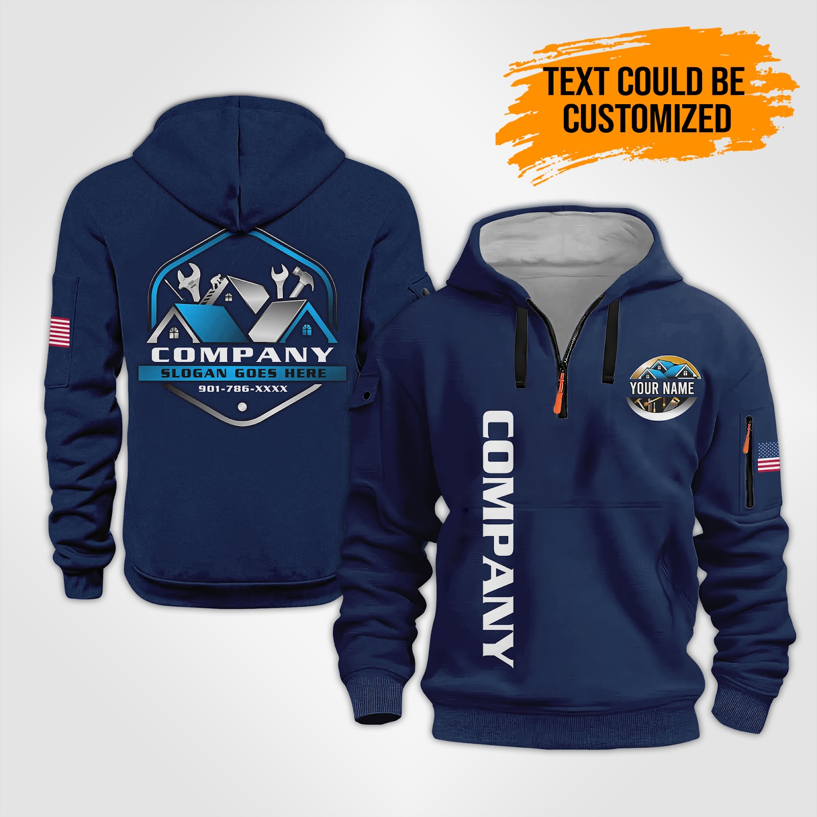 Custom House Construction Quarter Zip Hoodie