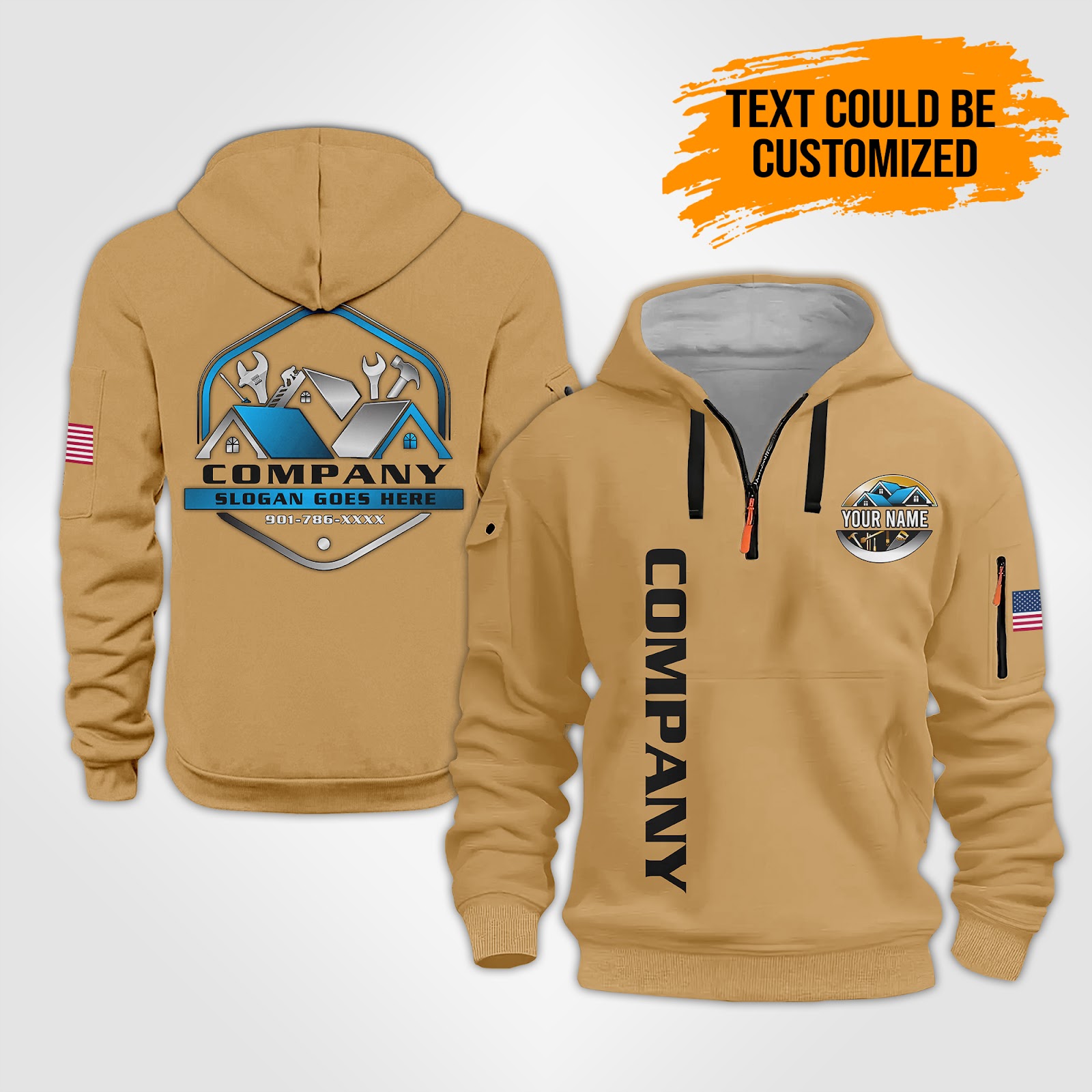 5912241-personalized-name-house-construction-quarter-zip-hoodie-op602-3.jpg Custom House Construction Quarter Zip Hoodie - photo 3