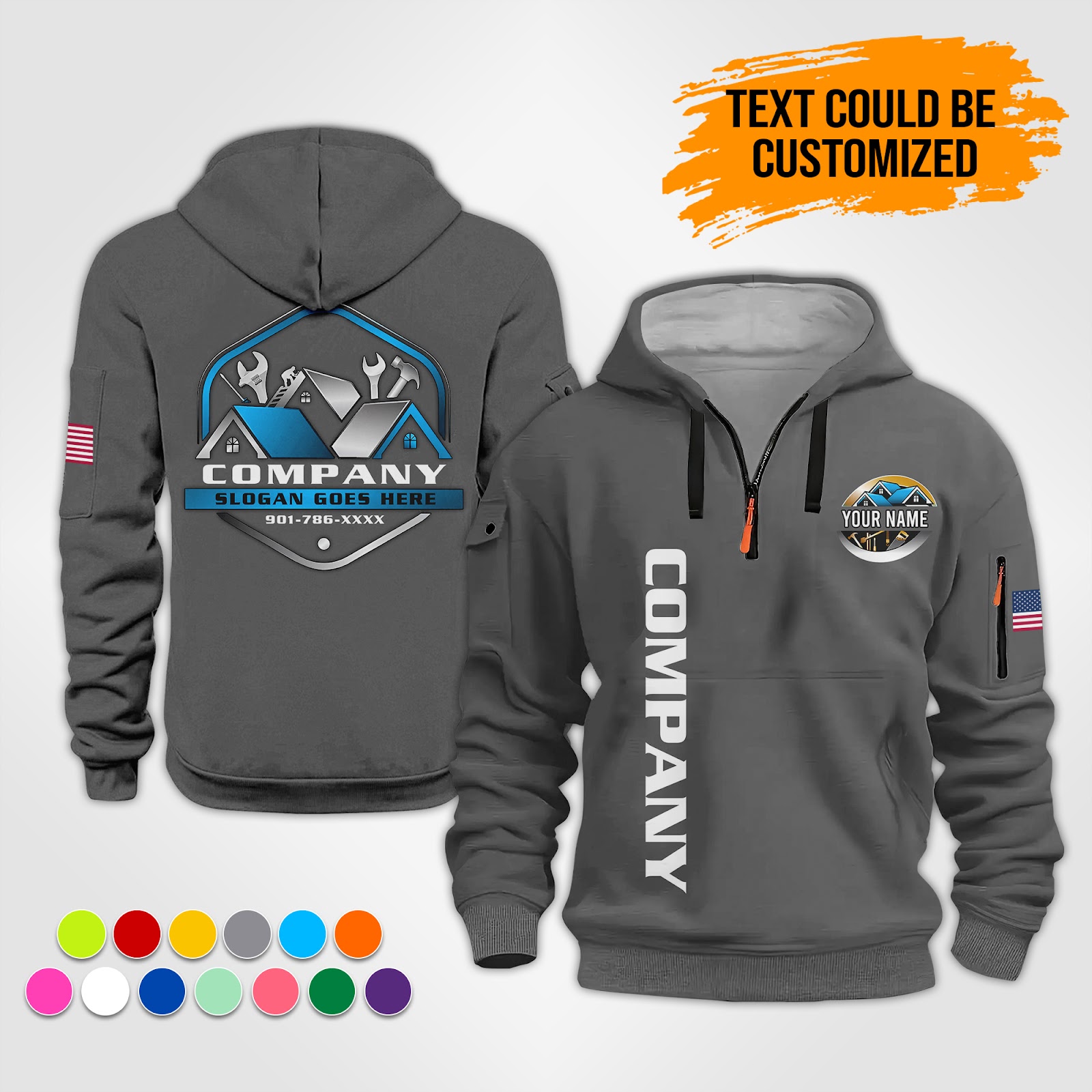 5912241-personalized-name-house-construction-quarter-zip-hoodie-op602-4.jpg Custom House Construction Quarter Zip Hoodie - photo 4