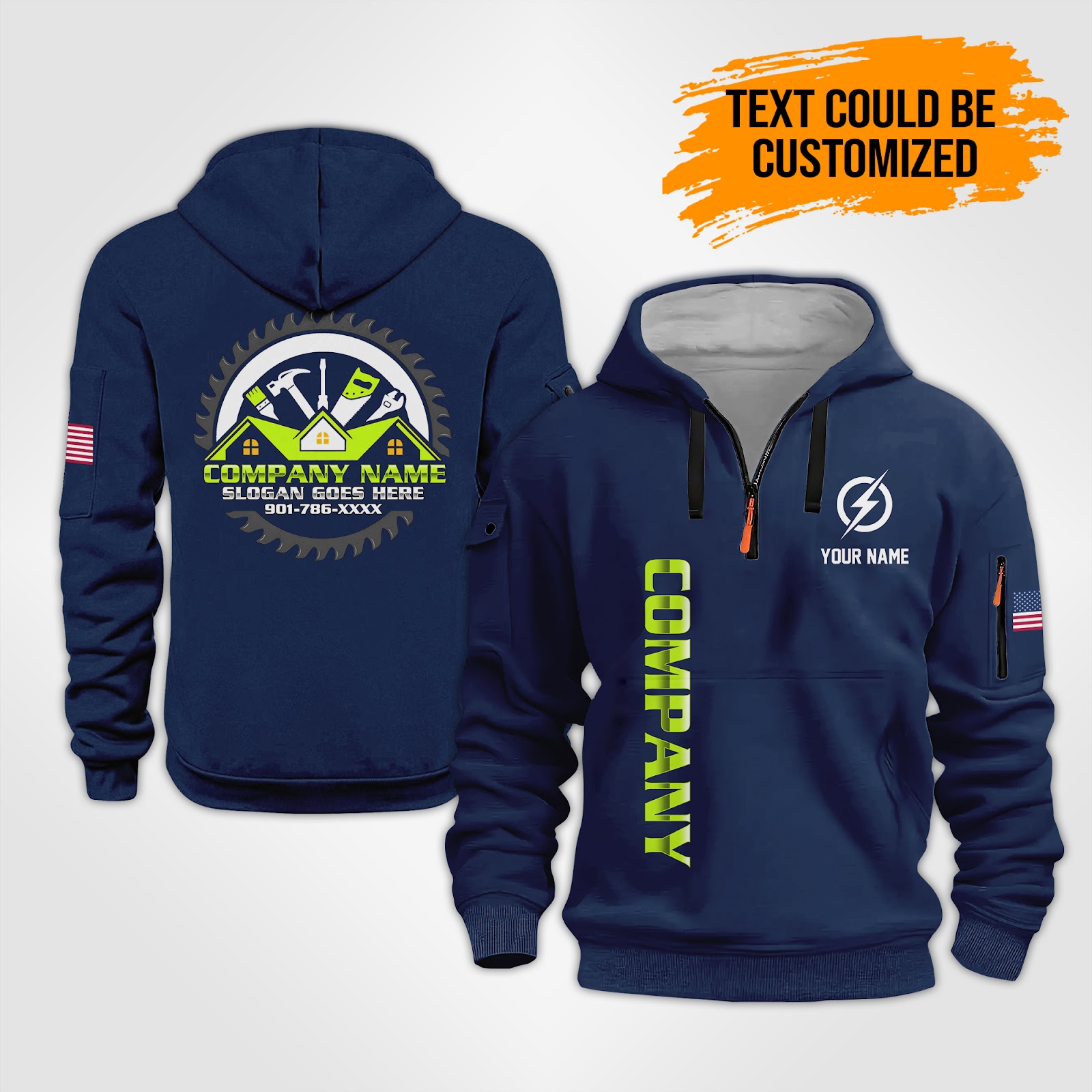 Custom House Construction Quarter Zip Hoodie