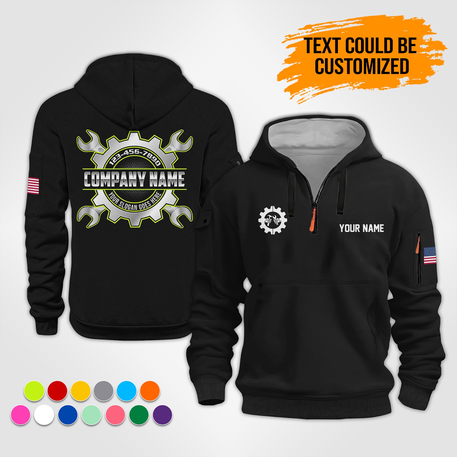 Custom Mechanic 3D Quarter Zip Hoodie