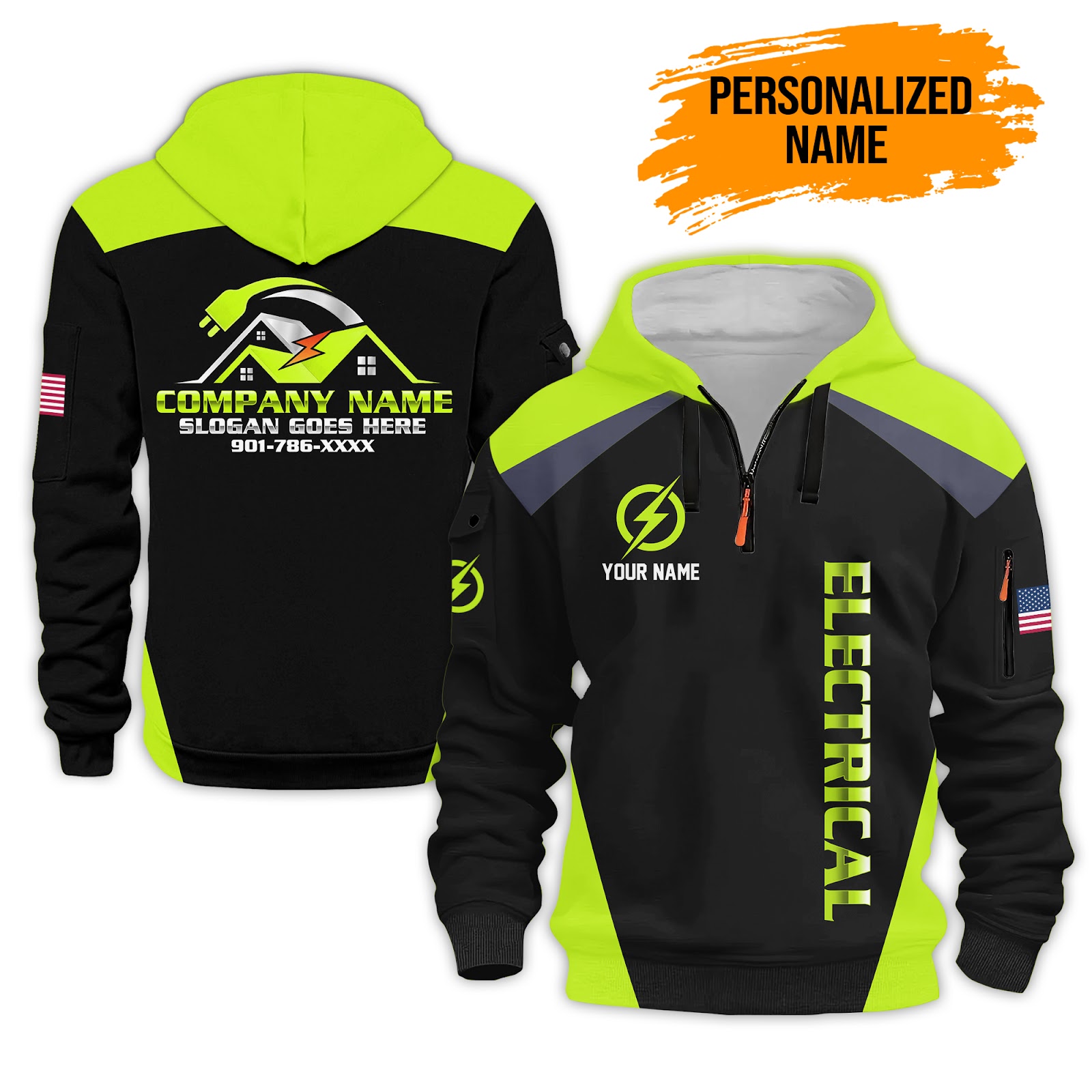 Personalized Electrician Service Uniform Shirt