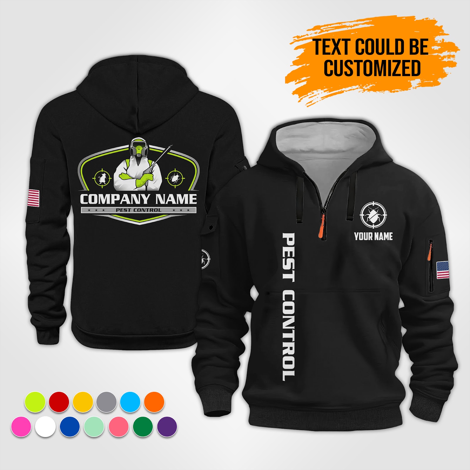 Custom Pest Control Service 3D Quarter Zip Hoodie