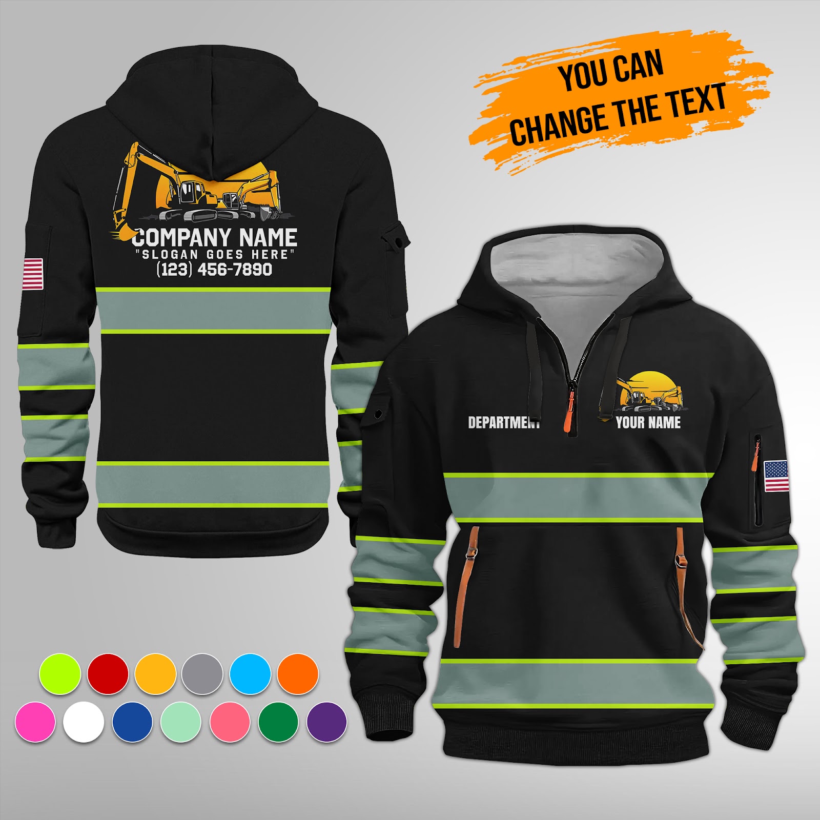 Heavy Equipment 3D Hoodie 3D Quarter Zip Hoodie