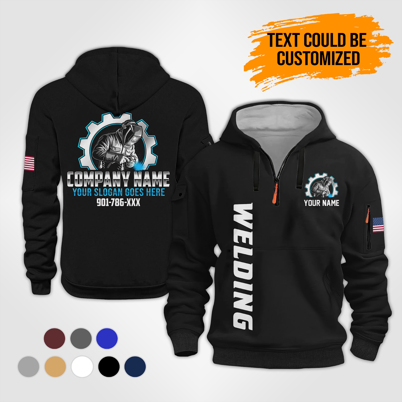 Custom Welding Quarter Zip Hoodie - photo 2