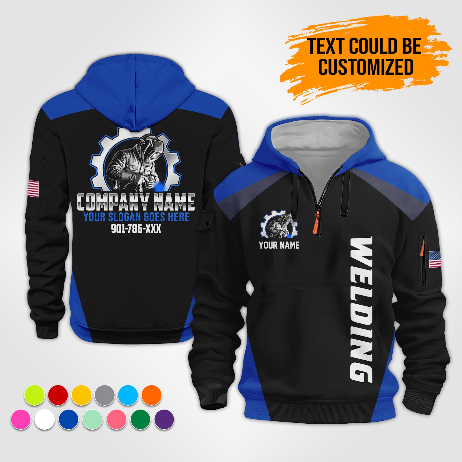 Custom Welding Quarter Zip Hoodie - photo 9