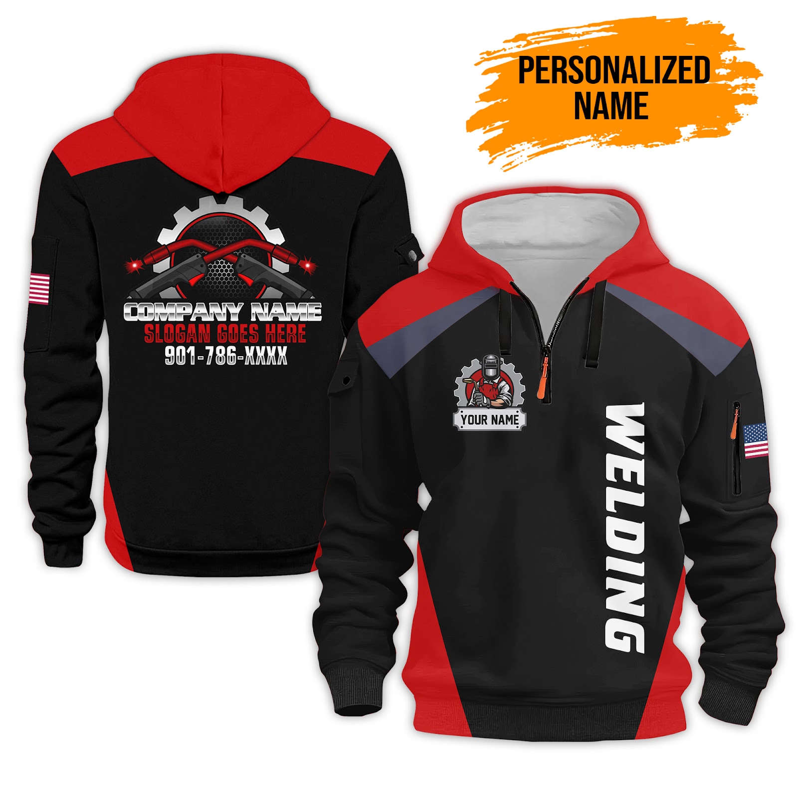 Custom Welding Quarter Zip Hoodie - photo 14