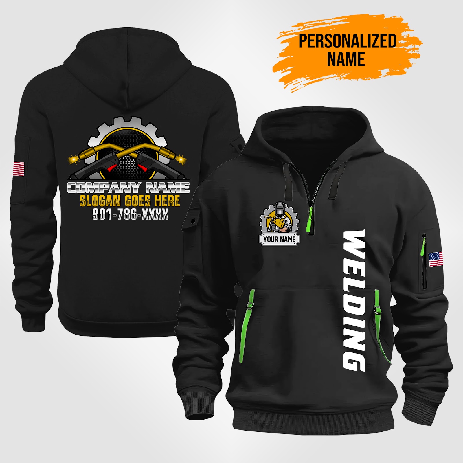 Custom Welding Quarter Zip Hoodie - photo 2