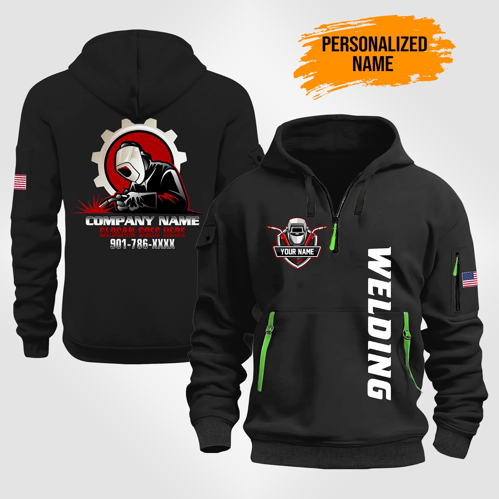 Custom Welding Quarter Zip Hoodie - photo 2