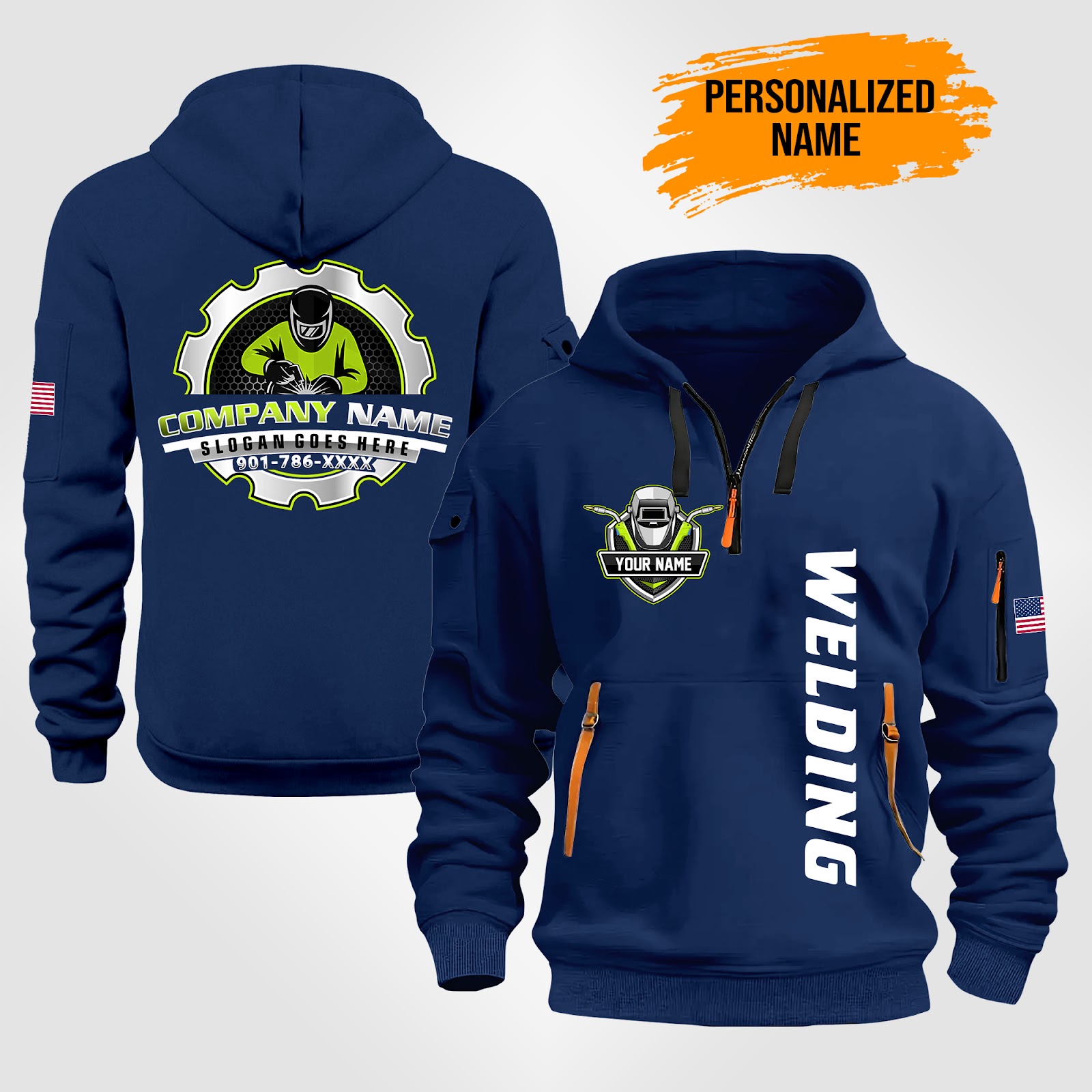 Custom Welding Quarter Zip Hoodie