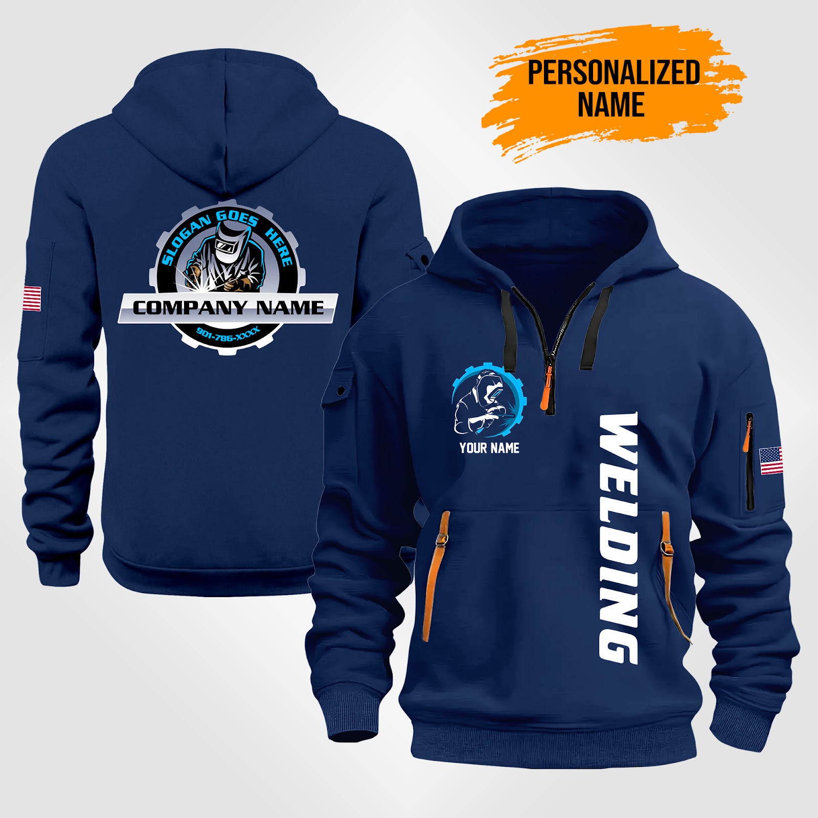 Custom Welding Quarter Zip Hoodie