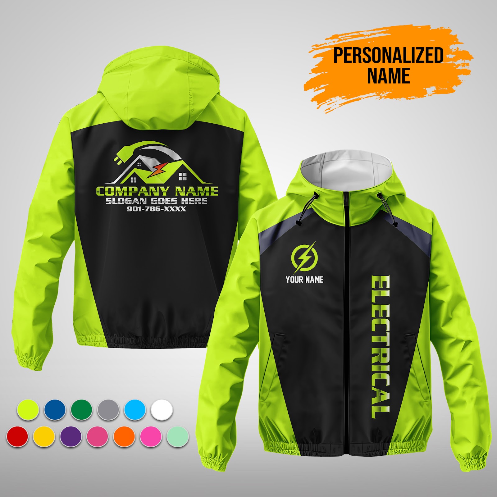 Custom Electrical 3D Printed Windbreaker Jacket