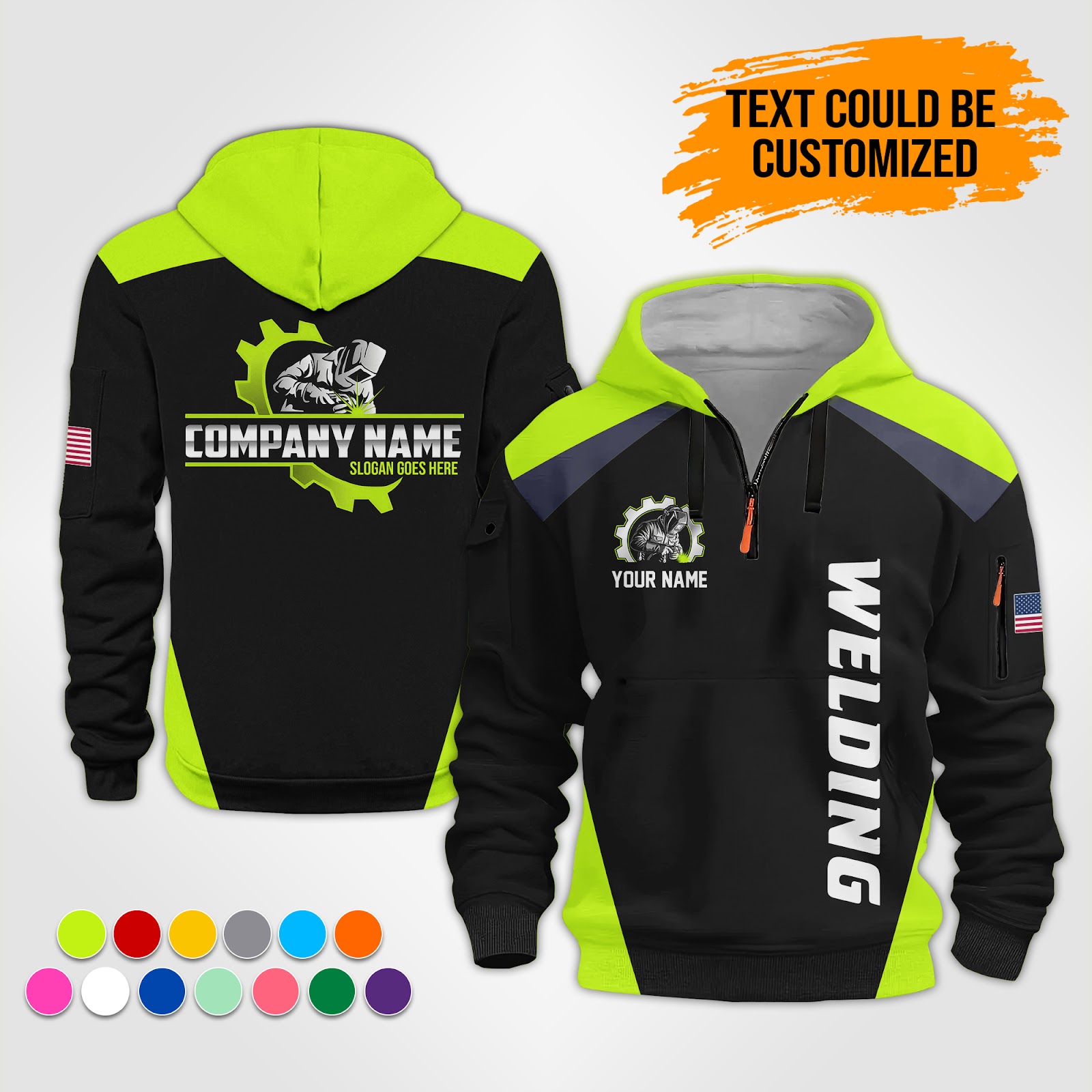 Custom Welding Quarter Zip Hoodie