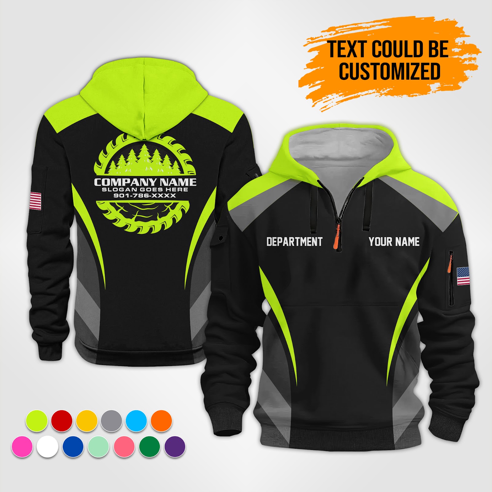Custom Tree Service 3D Quarter Zip Hoodie