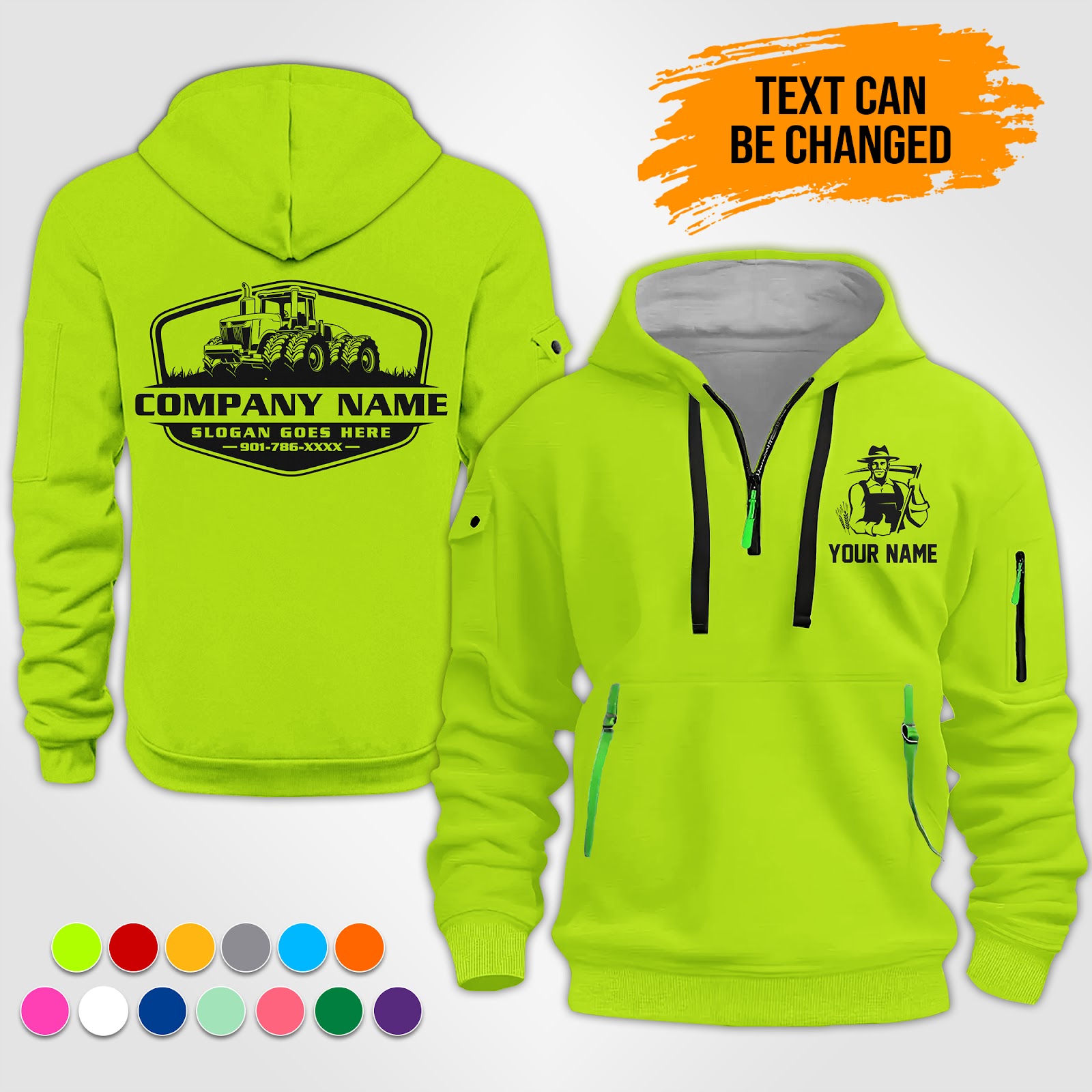 Custom Farmer 3D Quarter Zip Hoodie