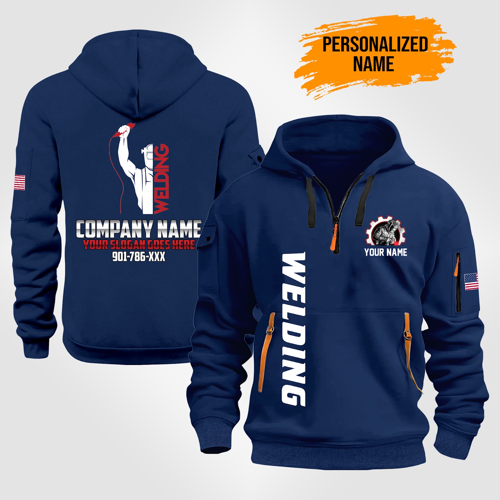 Custom Welding Quarter Zip Hoodie
