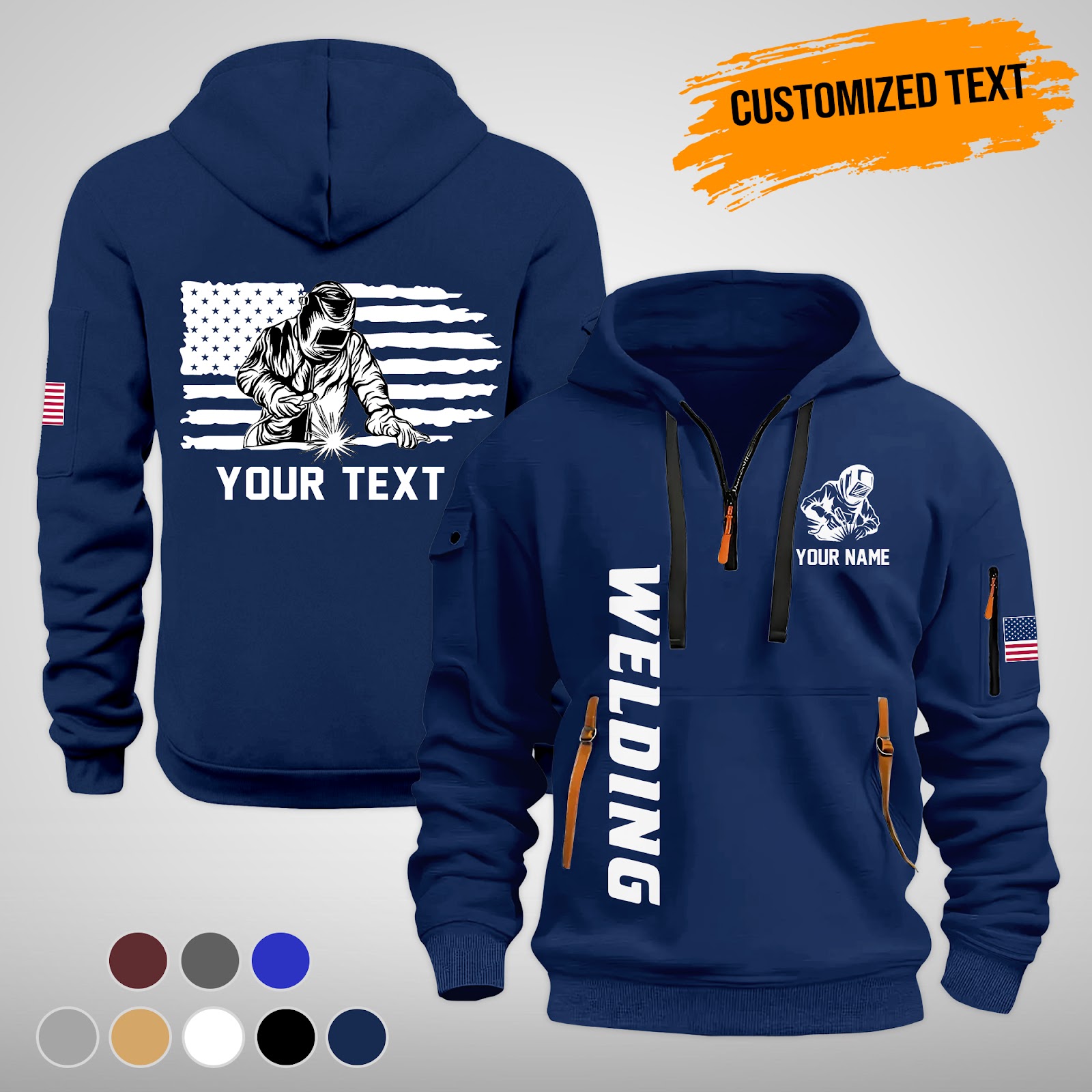 Custom Welding Quarter Zip Hoodie