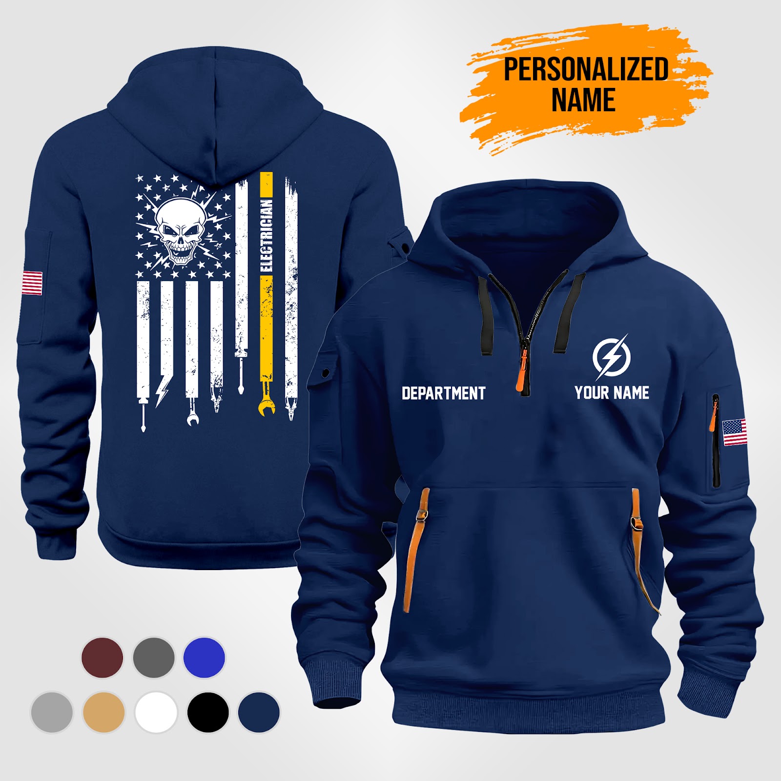 Custom Mechanic Quarter Zip Hoodie